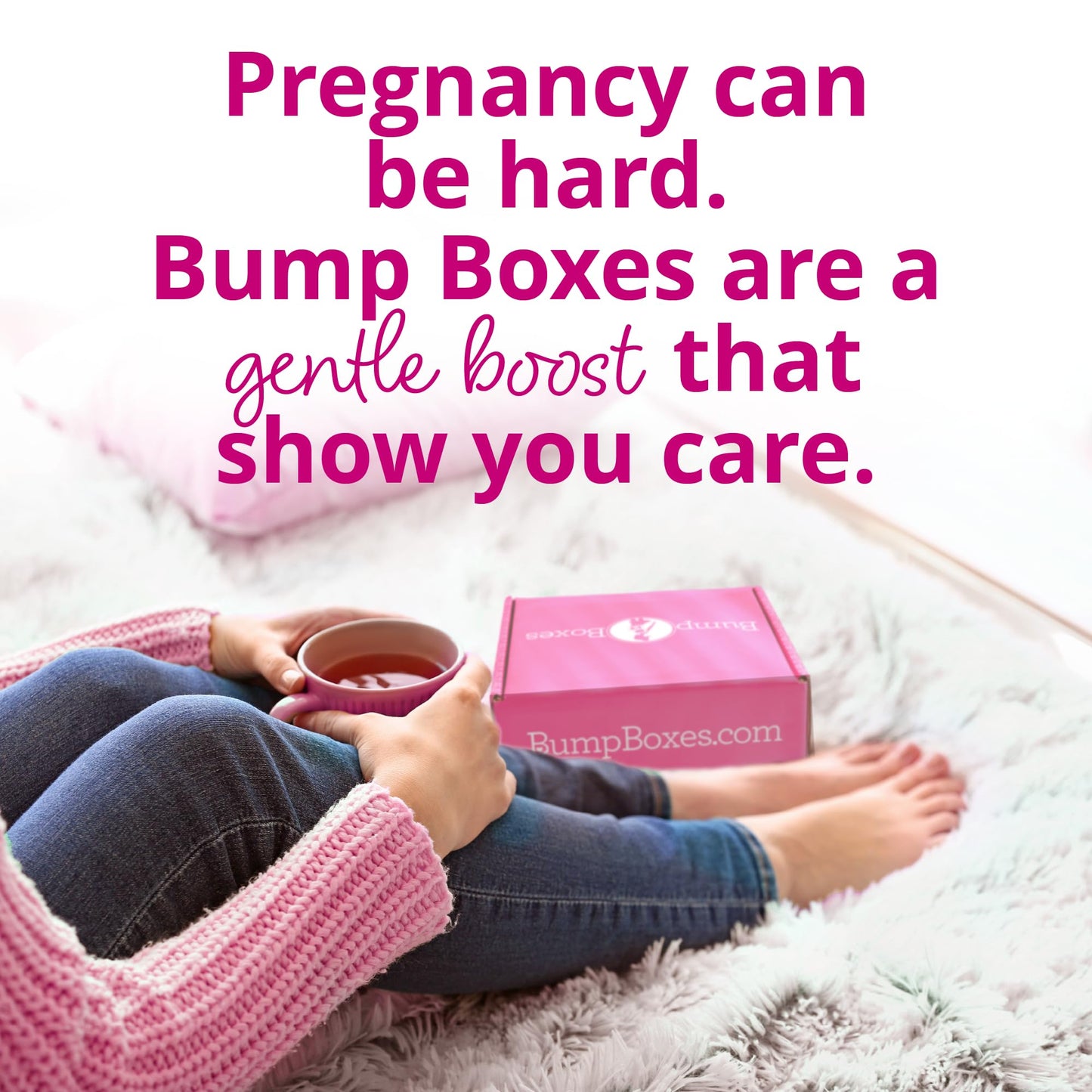 Bump Boxes 2nd Trimester Gift Set, Complete Pregnancy Care Package with Belly Butter, Bath Soak, Baby Footed Sleeper, Sonogram Frame and Eye Mask