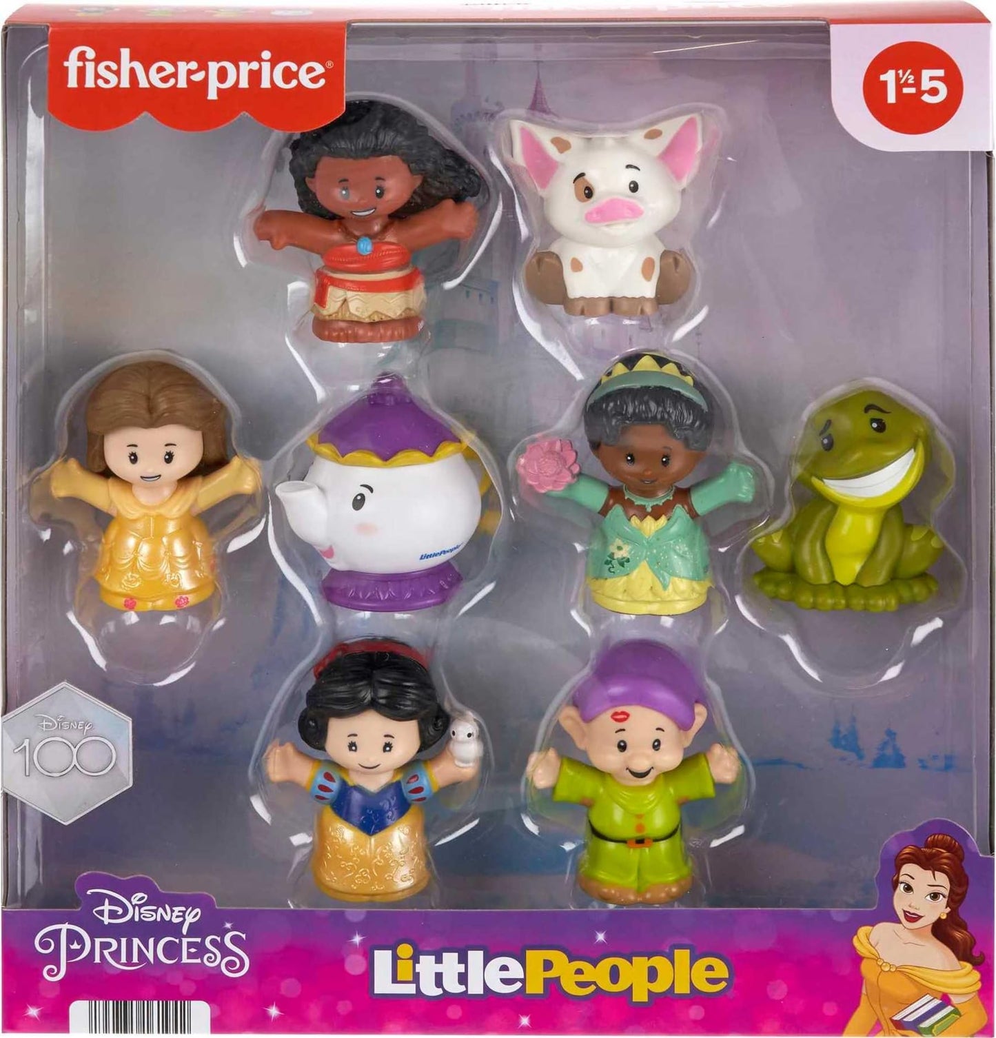Fisher-Price Little People Toddler Toys Disney Princess Story Duos 8-Piece Figure Set for Pretend Play Kids Ages 18+ Months