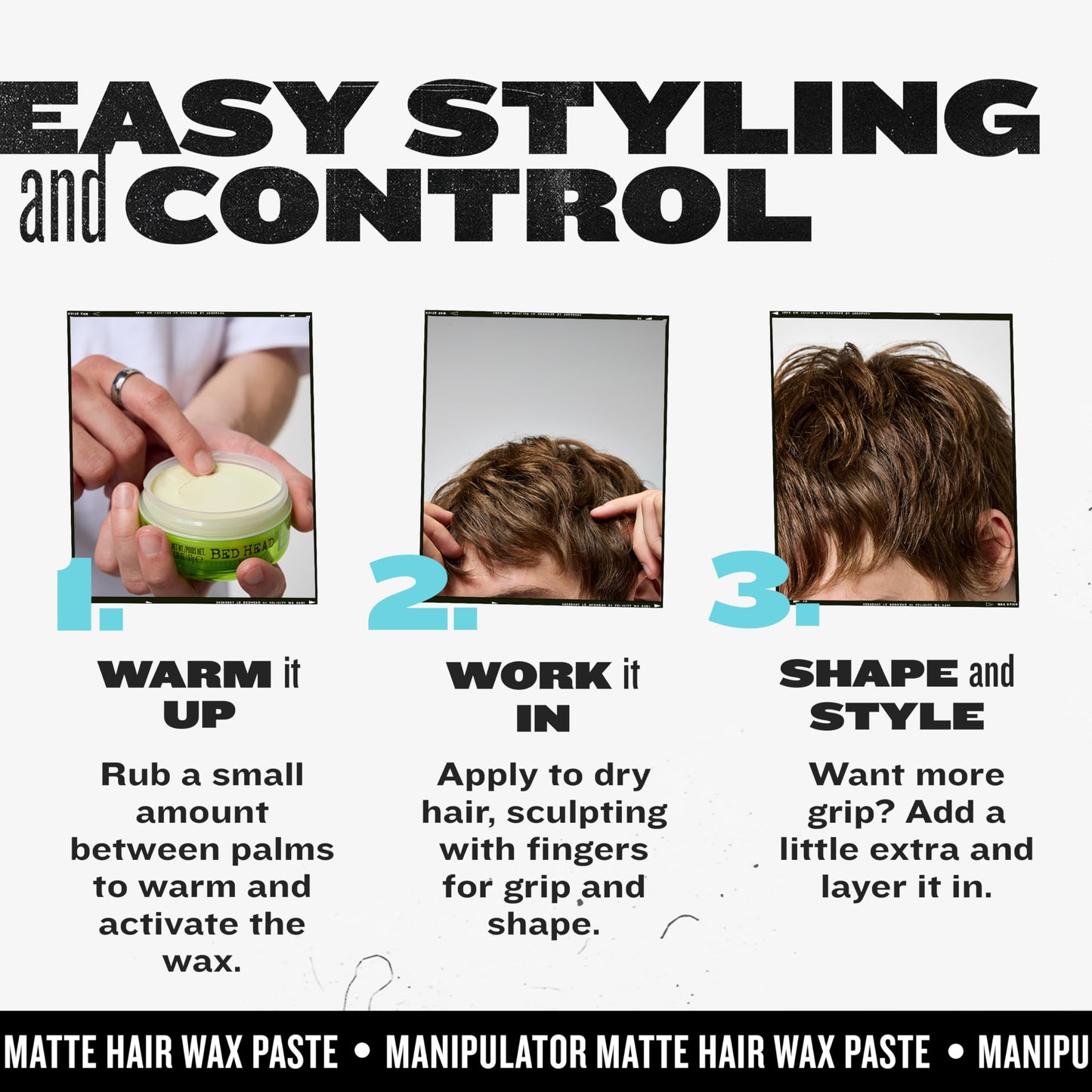 TIGI Bed Head Manipulator Matte Hair Wax Paste with Strong Hold 2.01 oz