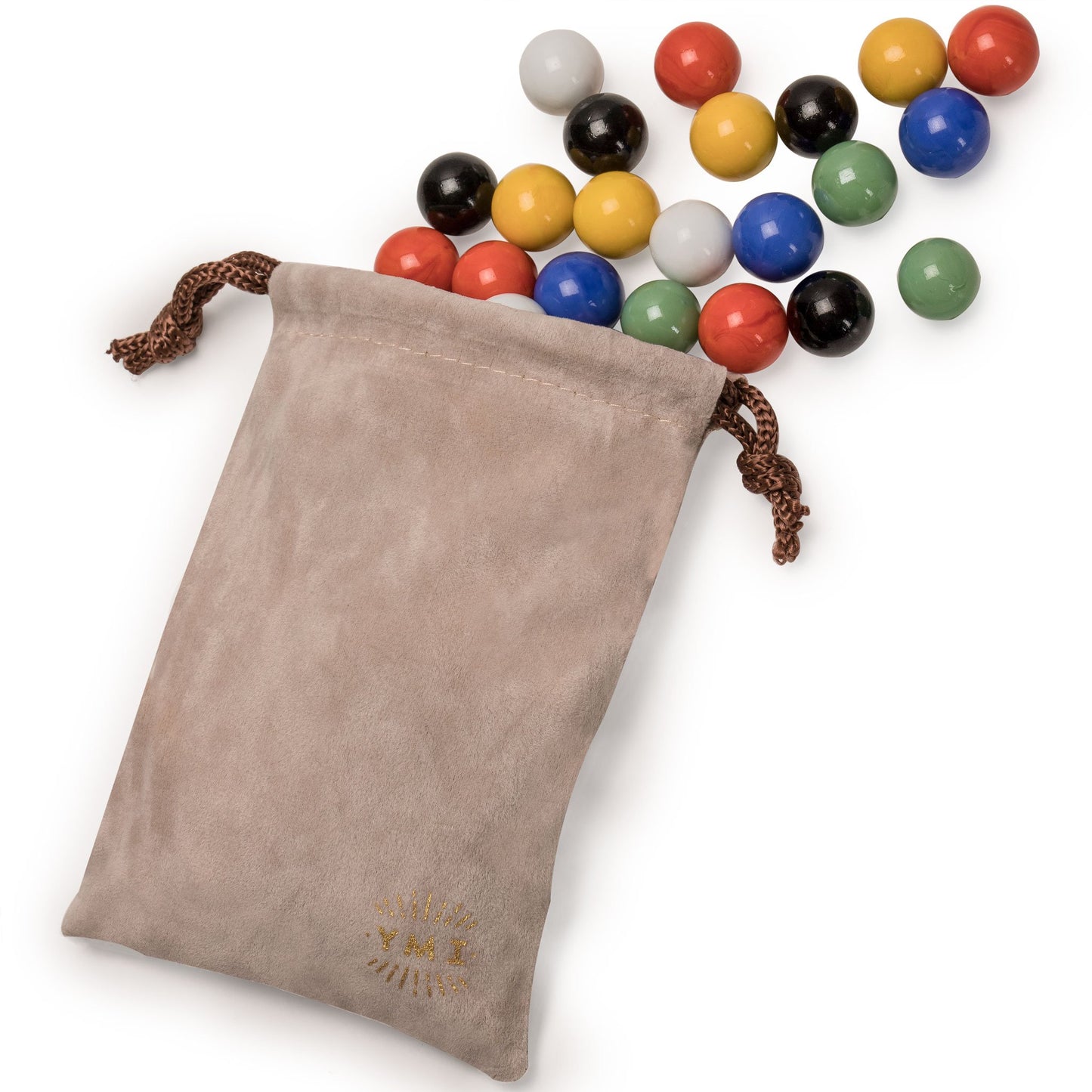 Yellow Mountain Imports 60 Pieces Chinese Checkers Marbles Set with Solid Colors - 16 Millimeters