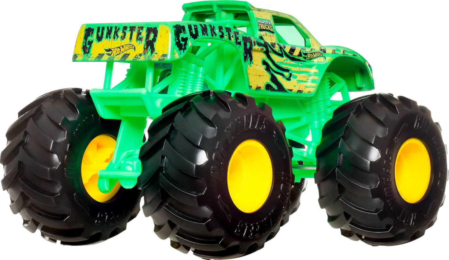 Hot Wheels Monster Trucks, Oversized Monster Truck, 1:24 Scale Die-Cast Toy Truck with Giant Wheels and Cool Designs