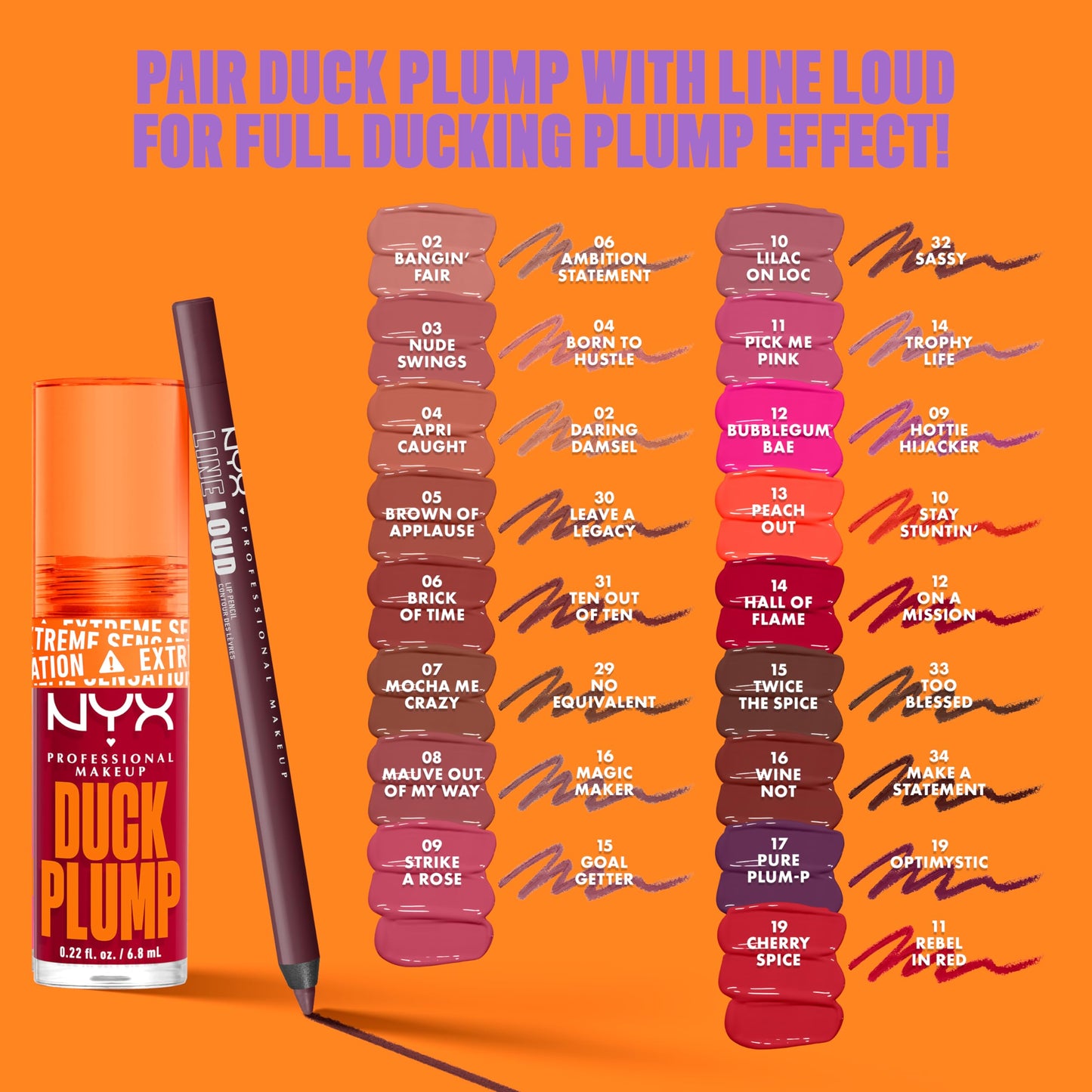 NYX PROFESSIONAL MAKEUP Duck Plump High Pigment Lip Gloss, Lip Plumper Gloss with Spicy Ginger - Clearly Spicy