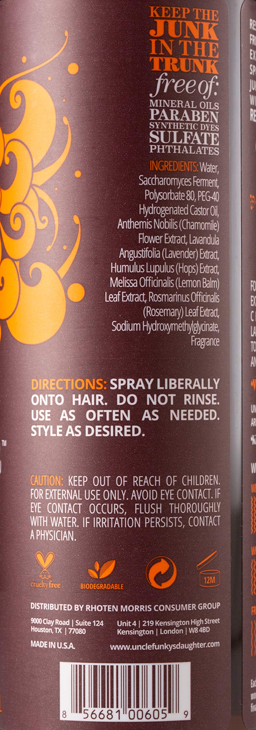 Uncle Funky's Daughter Defunk Hair Odor Neutralizing Tonic, 8 oz