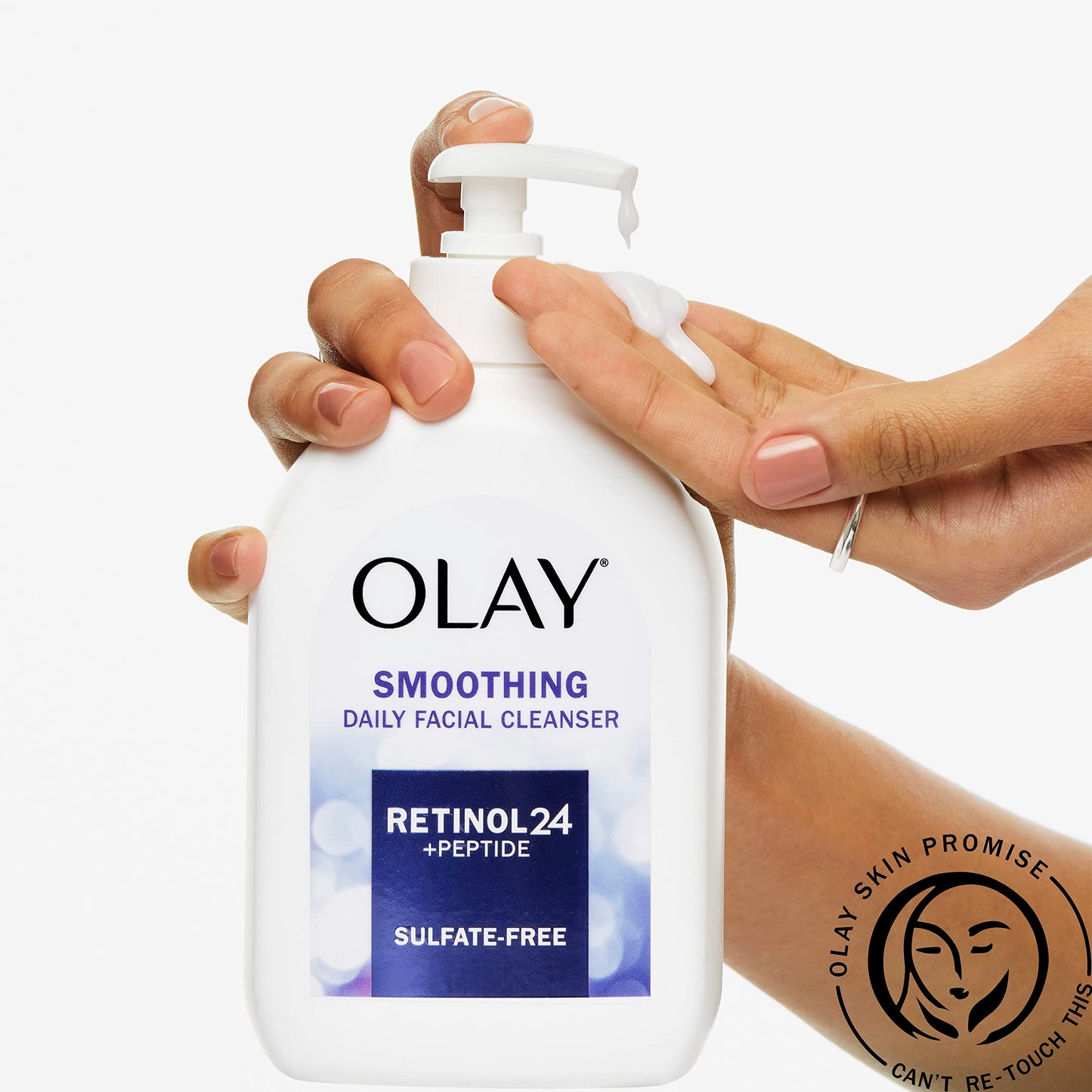 Olay Daily Face Wash with Retinol, Peptides & Glycerin – Hydrating, Smoothing Cleanser, Sulfate & Paraben-Free, 16 oz