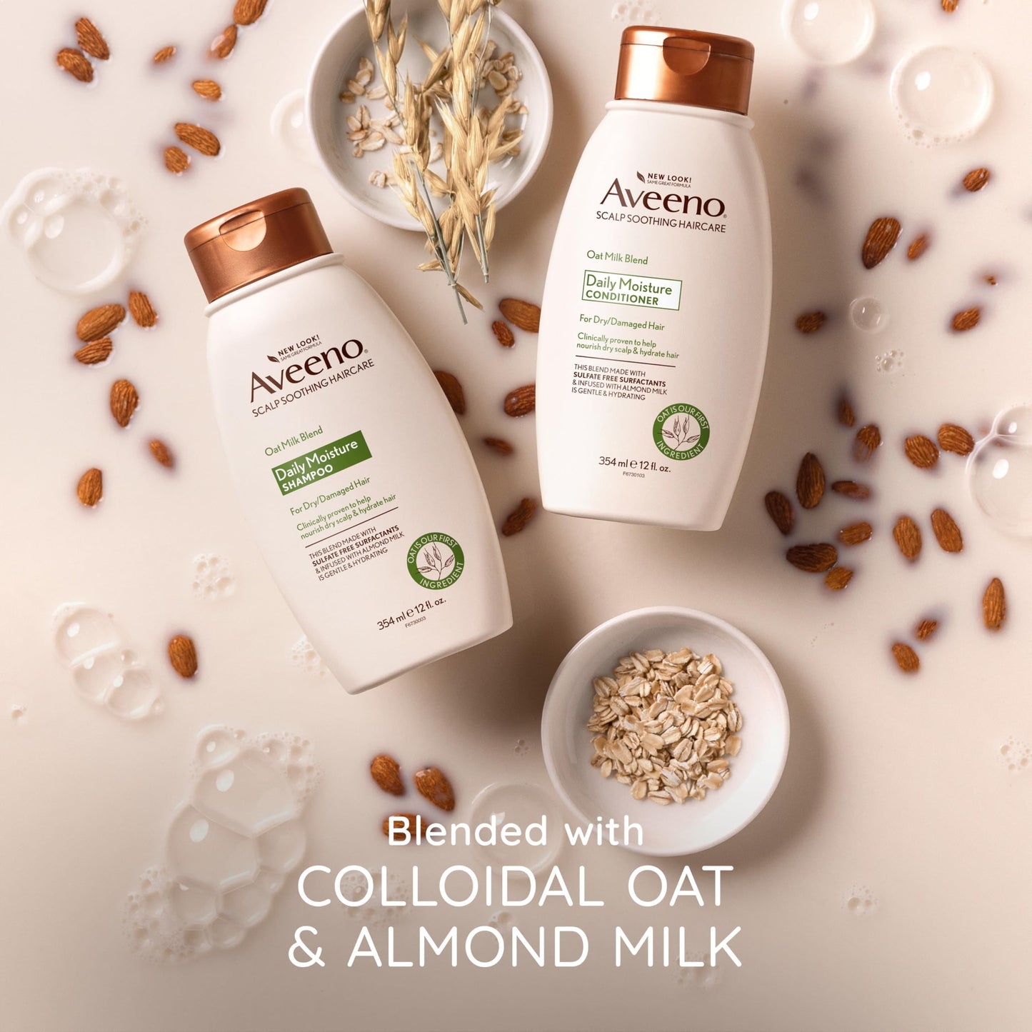 Aveeno Oat Milk Blend Moisturizing Conditioner, Ultra-Hydrating, for Dry, Damaged Hair, 12 fl oz