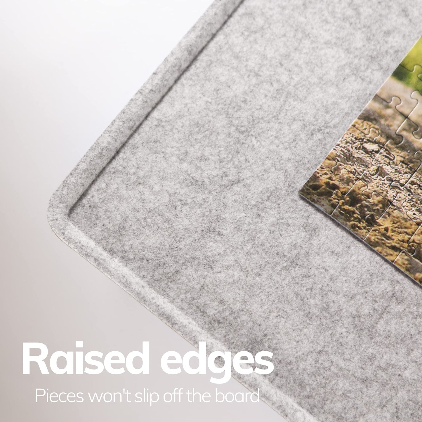 1000 Piece Jigsaw Puzzle Boards Portable, Puzzle Mat with Cover, Lightweight Puzzle Tray Storage System, Felt Table Top by Coobe (Gray)