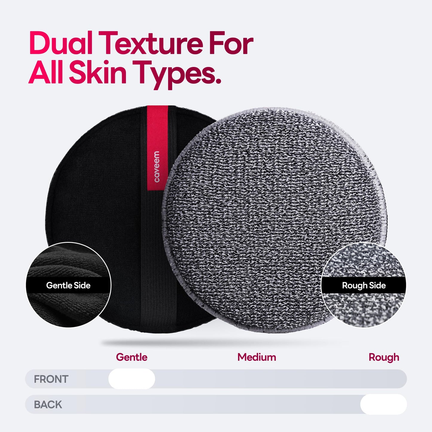 Caveem Exfoliating Body Scrubber, Bath and Body Scrub Buffer, Body Exfoliator for Remove Dead Skin, Gentle and Rough Lightweight Sponge for Shower (2 Pack)