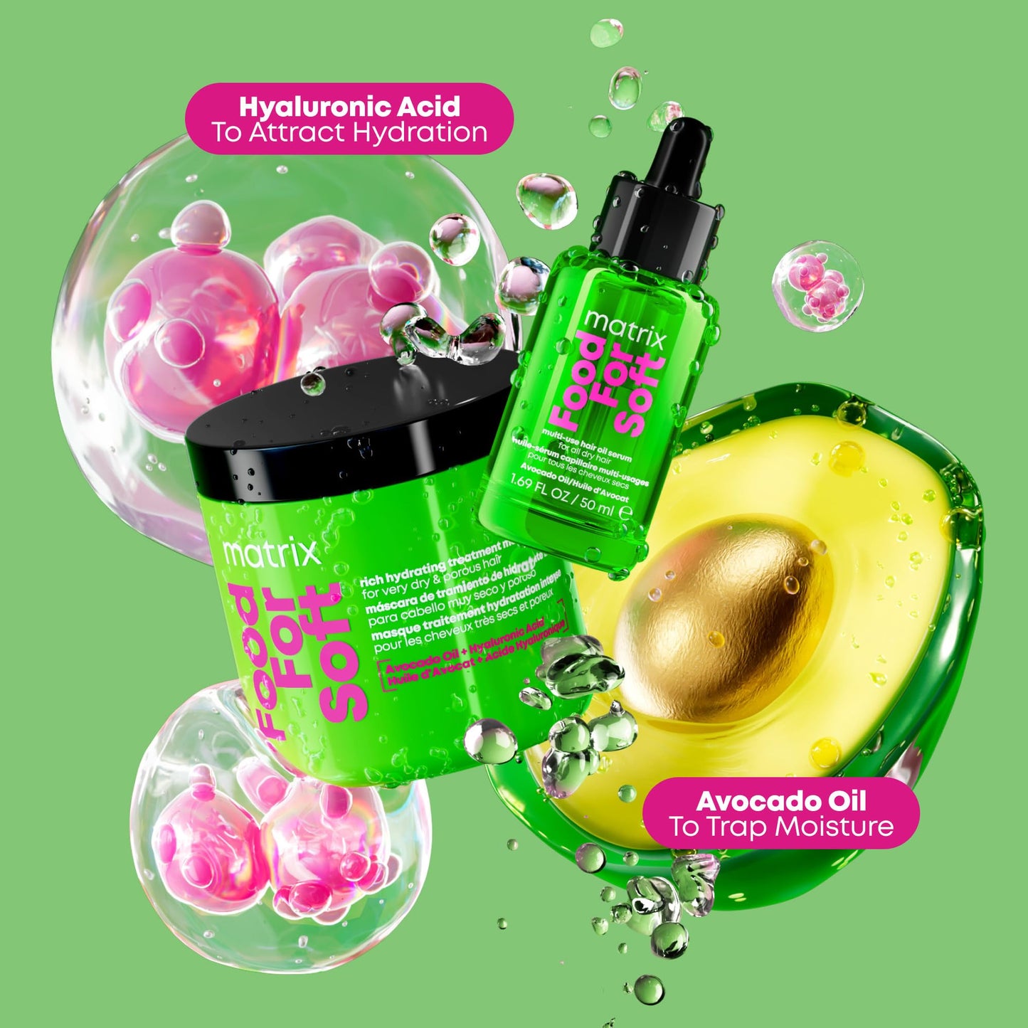 MATRIX Food For Soft Rich Hydrating Hair Mask with Avocado Oil & Hyaluronic Acid – Deep Conditioner for Dry, Brittle Hair, Adds Shine & Softness