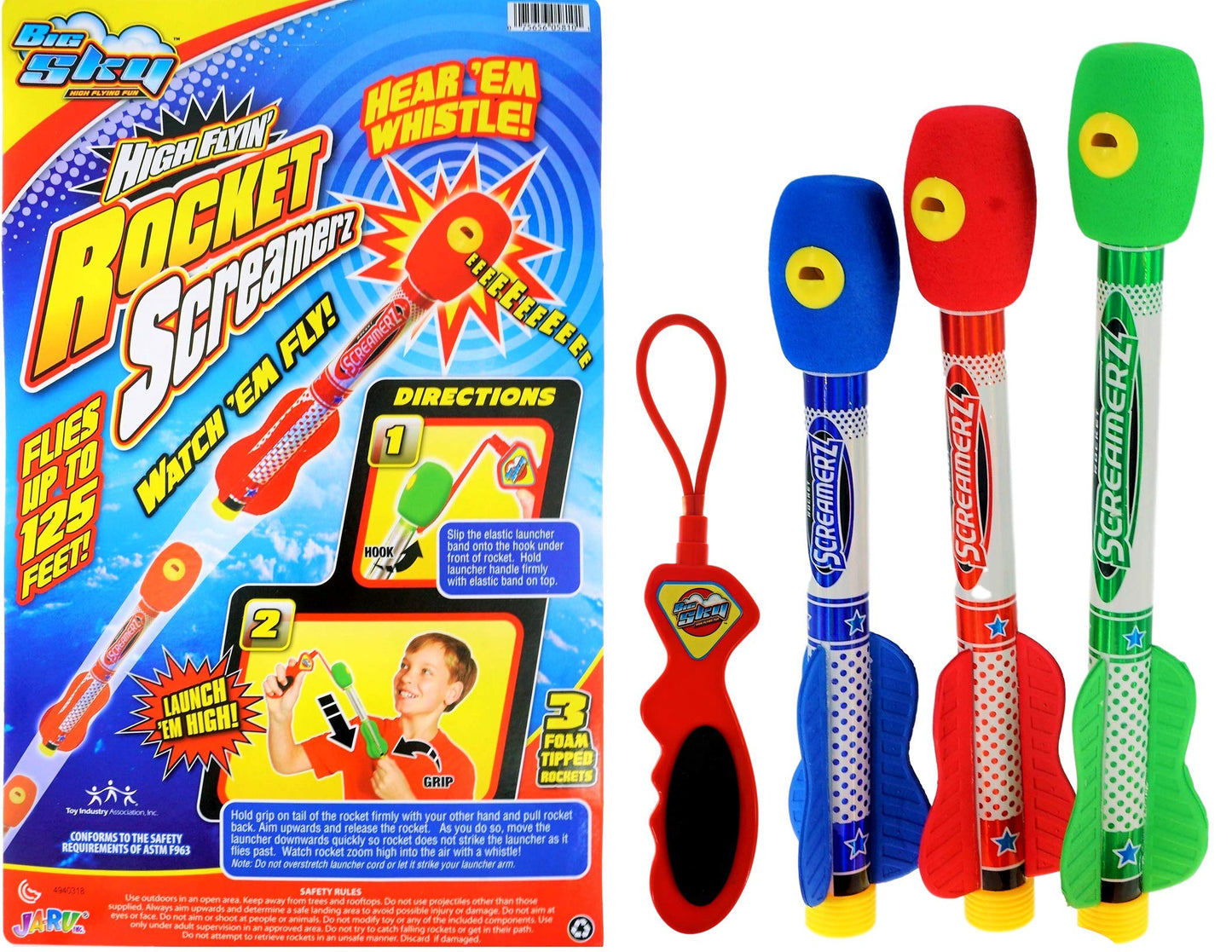 JA-RU INC. Sky Rocket Screamers, Blue, Red, Green