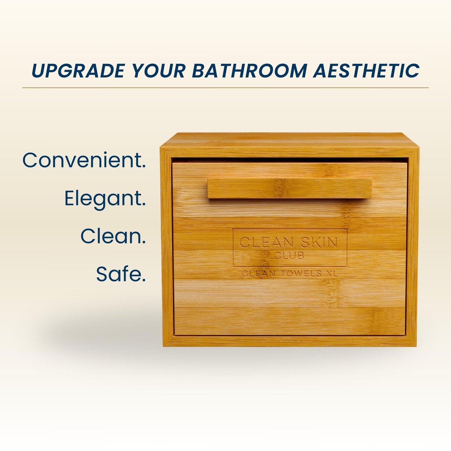 Clean Skin Club Luxe Bamboo box with Drawer + 50 XL Towels