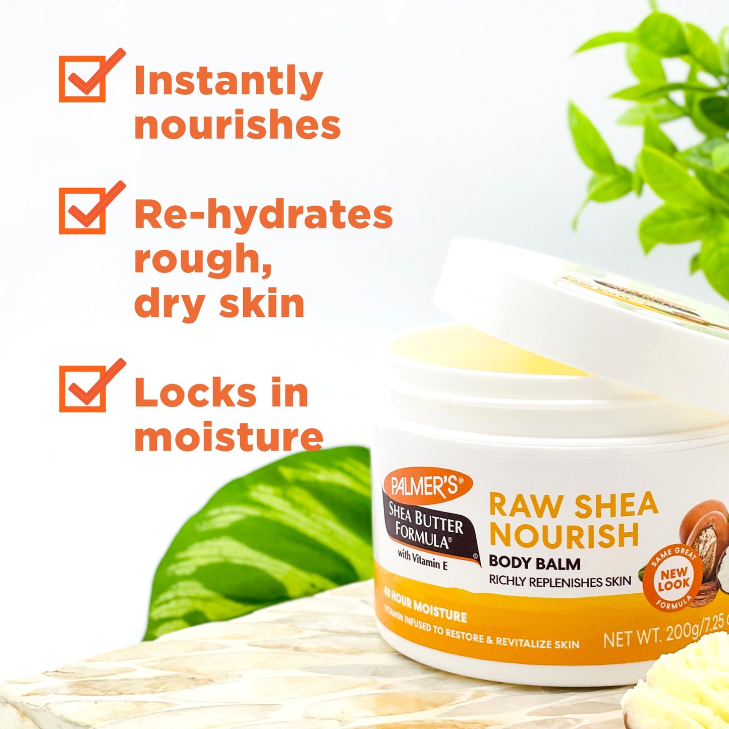 Palmer's Shea Butter Formula Raw African Shea Butter Balm, Nourishing Body Moisturizer for Rough, Dry Skin, 7.25 Ounces