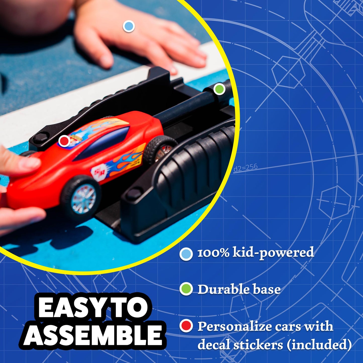 Stomp Racers Air-Powered Race Cars, 2-Pack - Dueling Launcher for Backyard Fun, Outdoor Kids Toy Gift for Boys, Girls & Toddlers