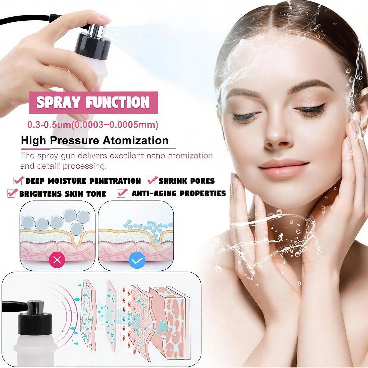 【3 IN 1 】Microdermabrasion Machine, Beauty Star Professional Diamond Dermabrasion Facial Devices at Home