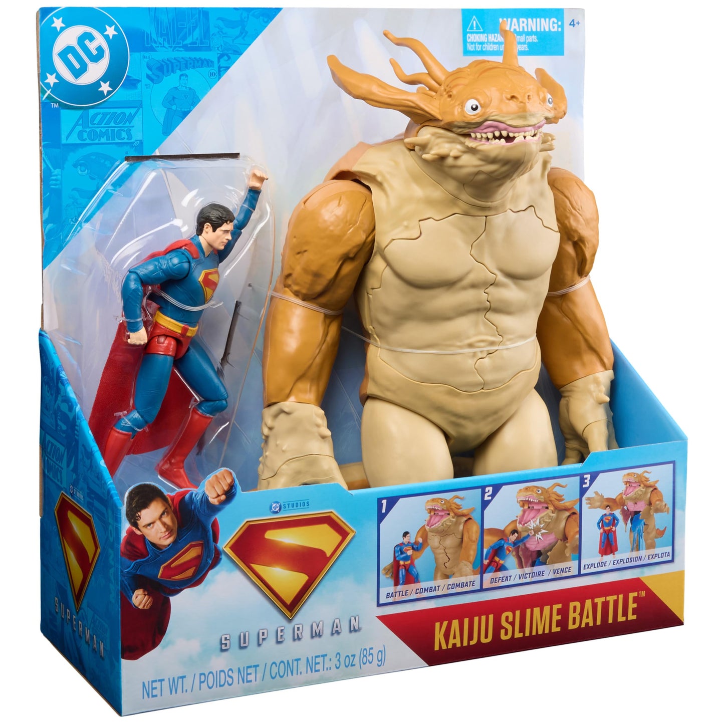 DC Comics, Superman, Superman Vs. Kaiju Slime Battle, Action Figure with GiantKids Playset, Super Heroes Toys for Boys and Girls Ages 4 and Up