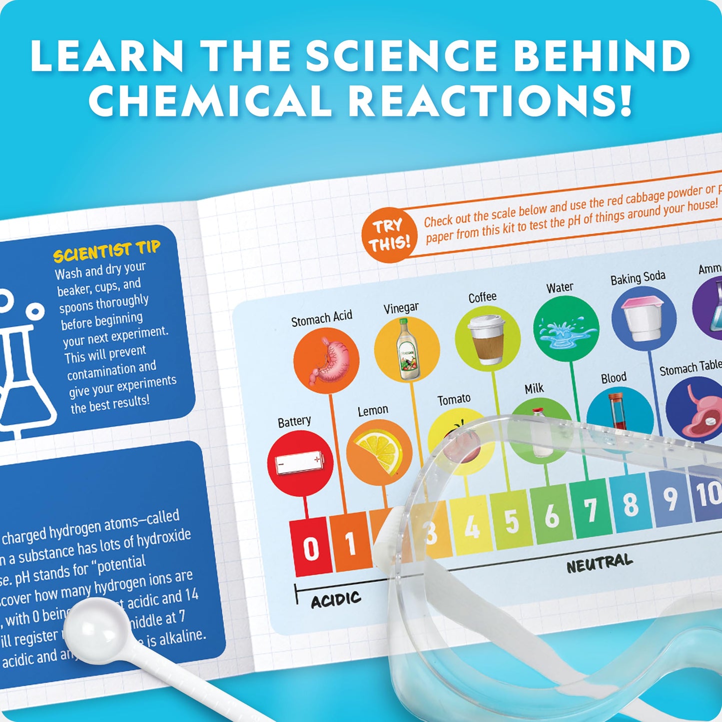 National Geographic Amazing Chemistry Set – 45 STEM Experiments Including Crystal Growing & Reactions | Kids Science Kit, Amazon Exclusive