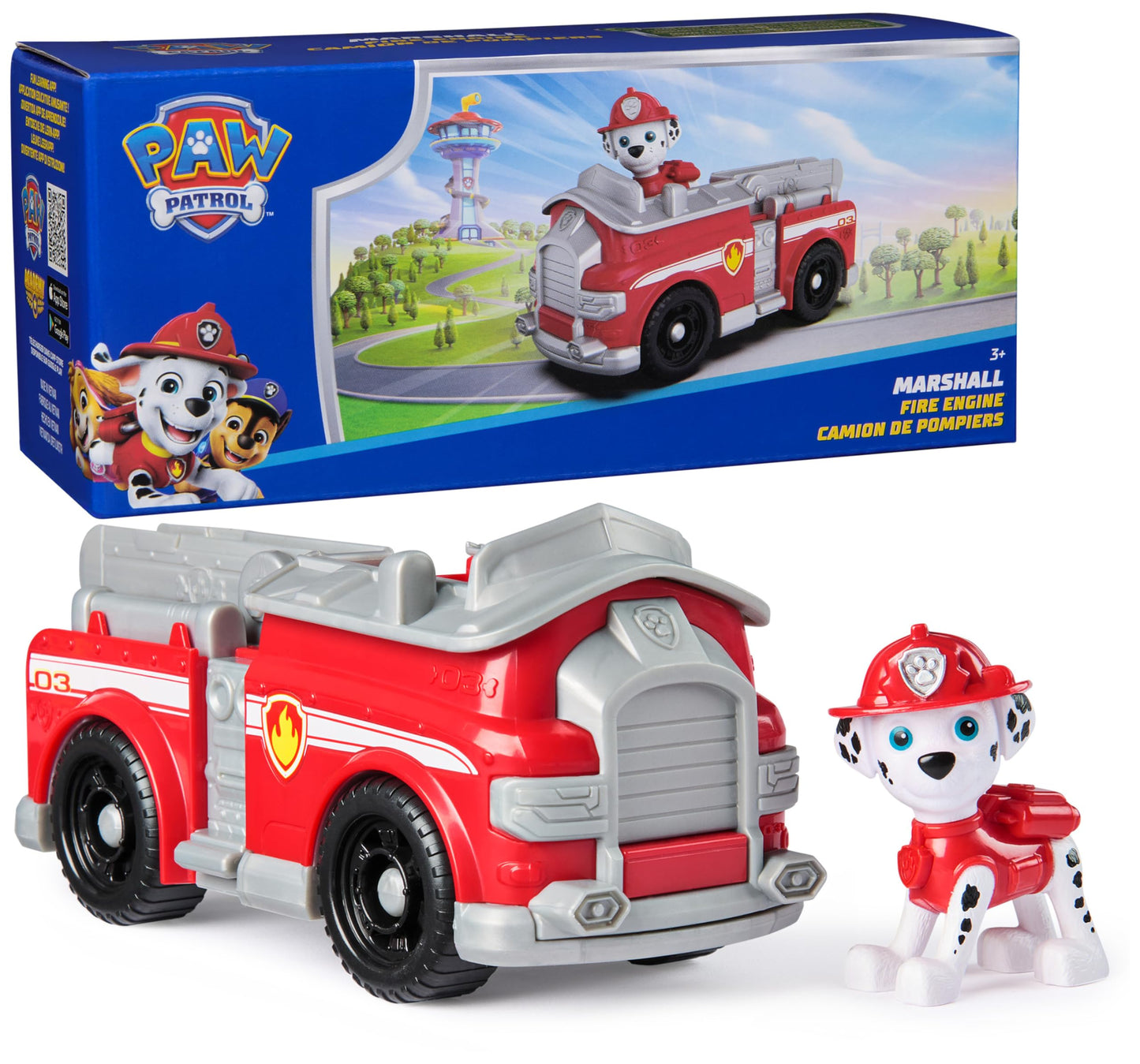 Paw Patrol, Marshall’s Firetruck, Toy Vehicle with Collectible Action Figure, Sustainably Minded Kids Toys for Boys & Girls Ages 3 and Up