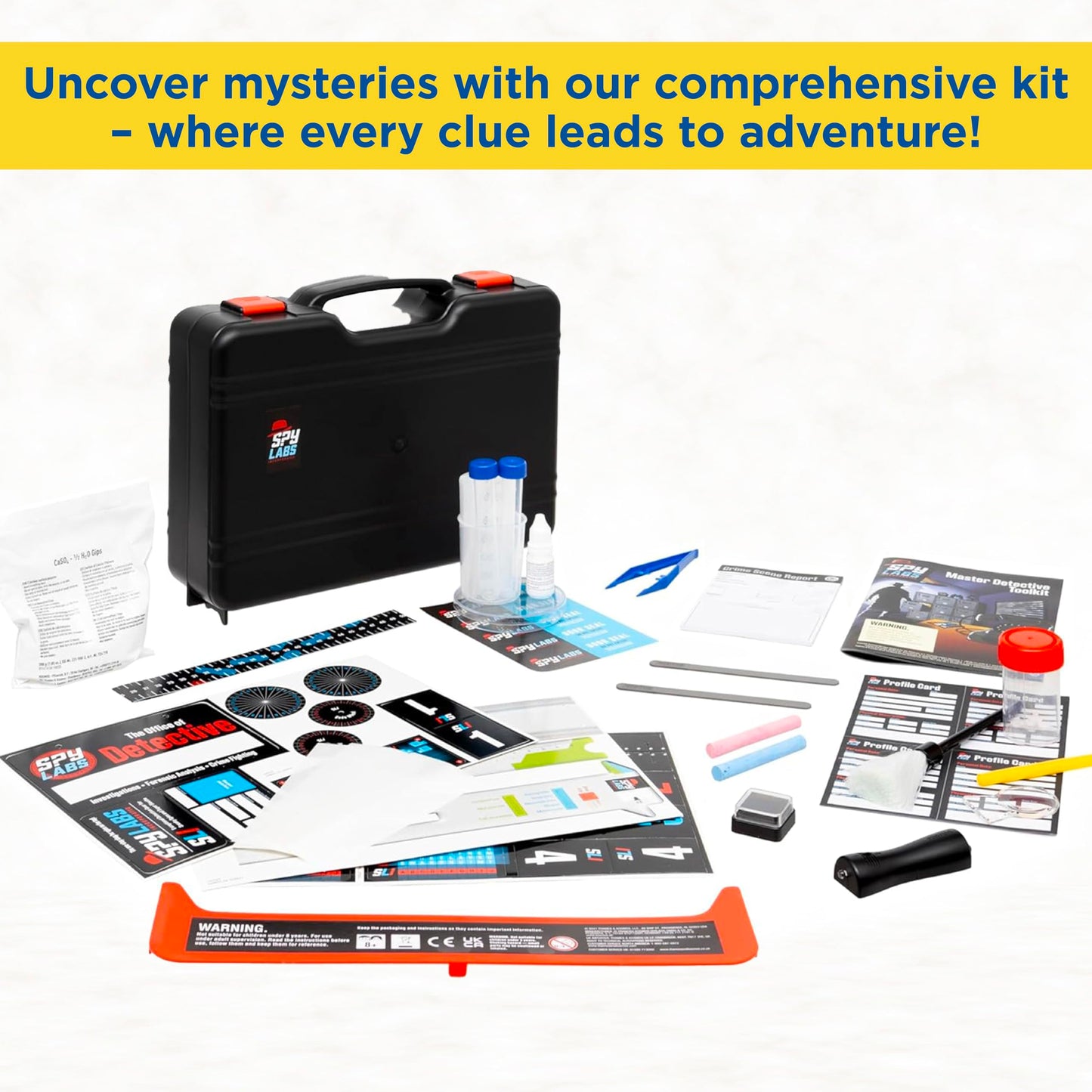 Spy Labs Master Detective Toolkit V2 - Forensic Science Kit for Kids | Collect & Analyze Evidence | Fingerprints, Footprints & Tire Tracks | 32-Page Storybook