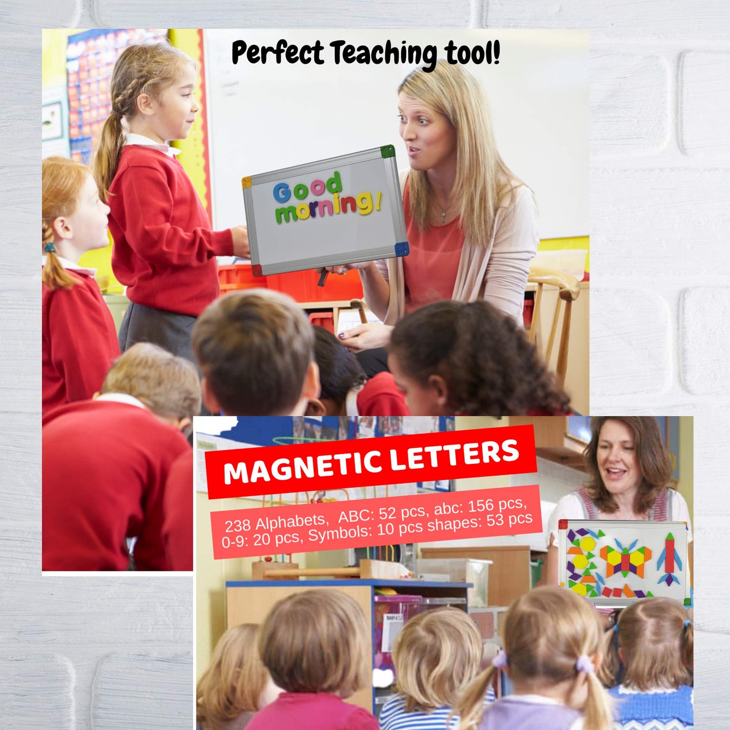 291-Piece ABC Magnetic Letters, Numbers & Shapes Set for Kids Toddlers – Double-Sided Whiteboard with Storage, Upper & Lowercase Foam