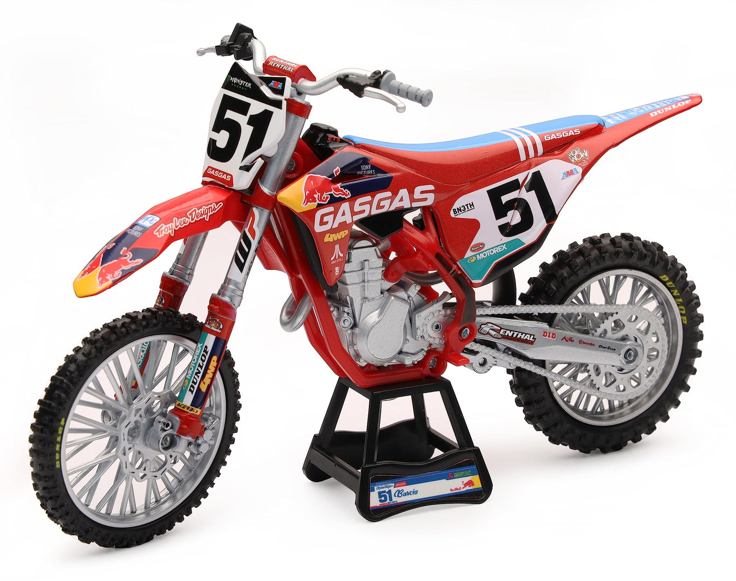 New Ray GasGas MC 450F Motorcycle #51 Justin Barcia GasGas Factory Racing - Red Bull 1/12 Diecast Model