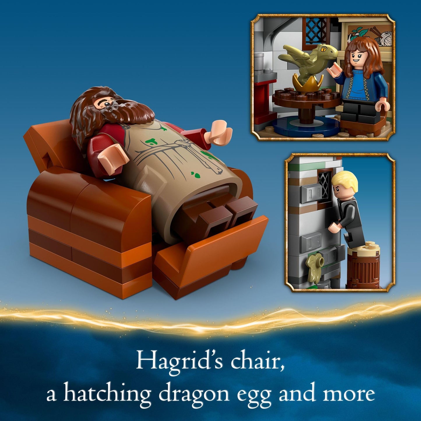 LEGO Harry Potter Hagrid's Hut: An Unexpected Visit Building Set – Includes 7 Minifigures, Buildable Hut & Baby Dragon Toy for Kids Ages 8+, 76428