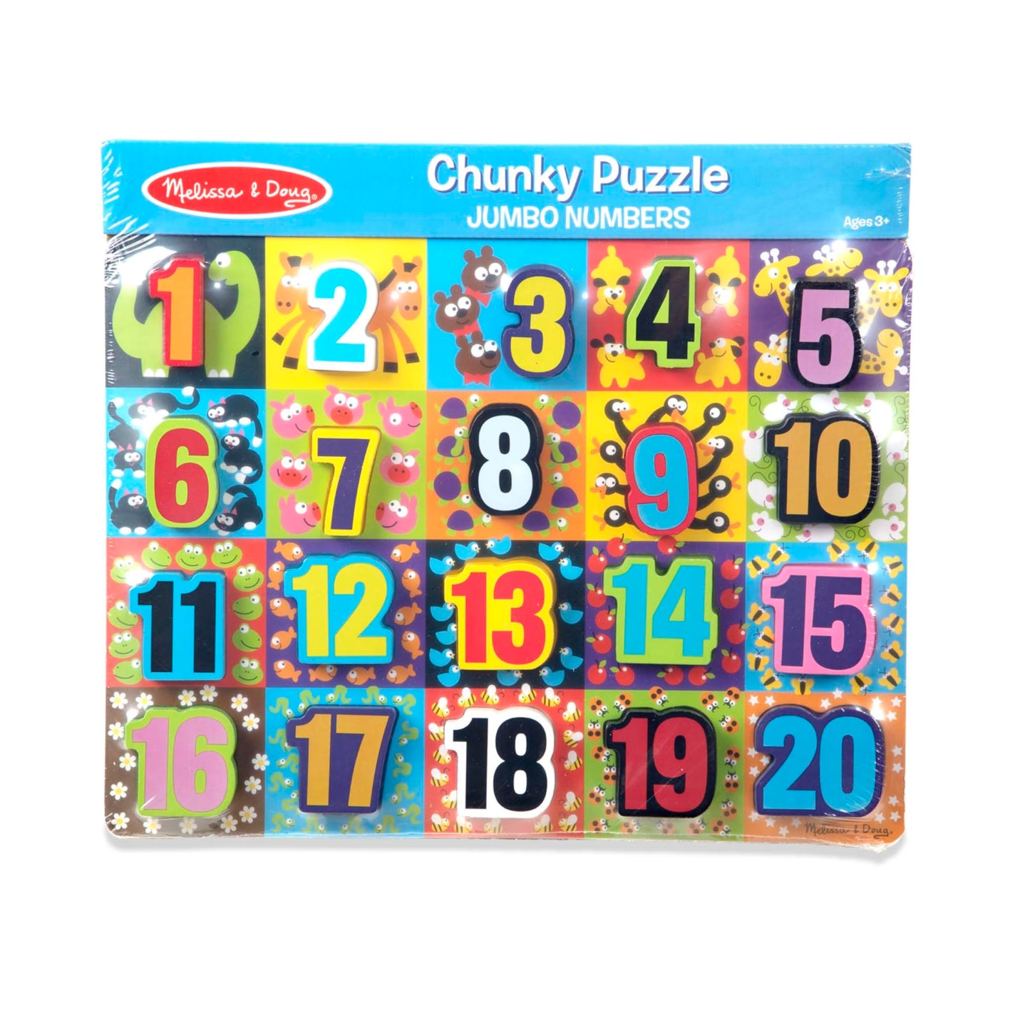 Melissa & Doug Jumbo Numbers Wooden Chunky Puzzle (20 pcs)