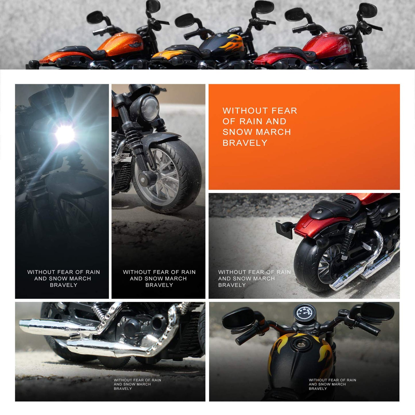 CYYSFIVQZ 1:14 Die-Cast Pullback Motorcycle Toy with Lights & Sounds, Friction Powered, Gift for Kids 3+ – Black, Birthday & Christmas