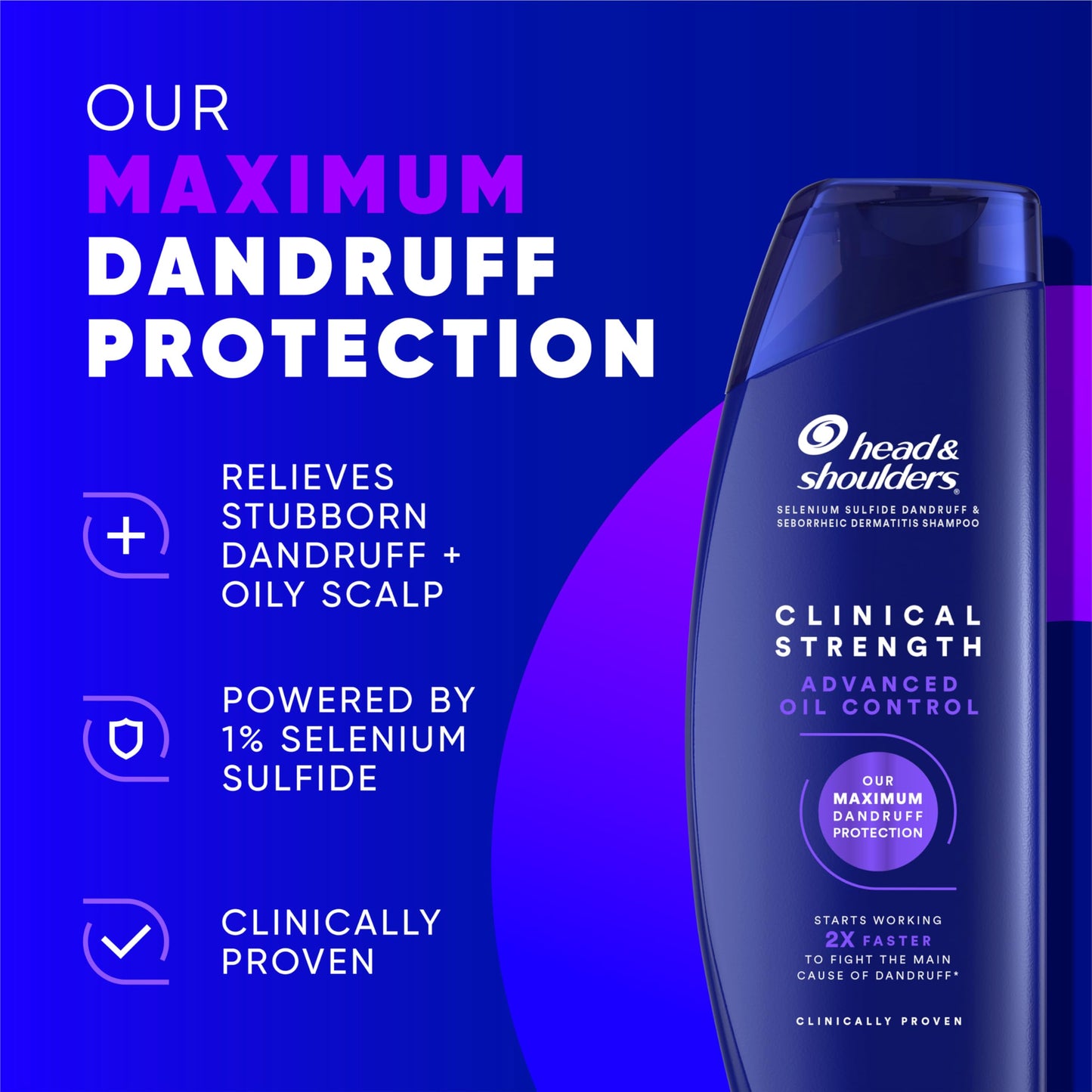 Head & Shoulders Clinical Dandruff Shampoo Twin Pack | Prescription Strength for Seborrheic Dermatitis, Oil & Flake Control, Citrus, 13.5 Fl Oz Each
