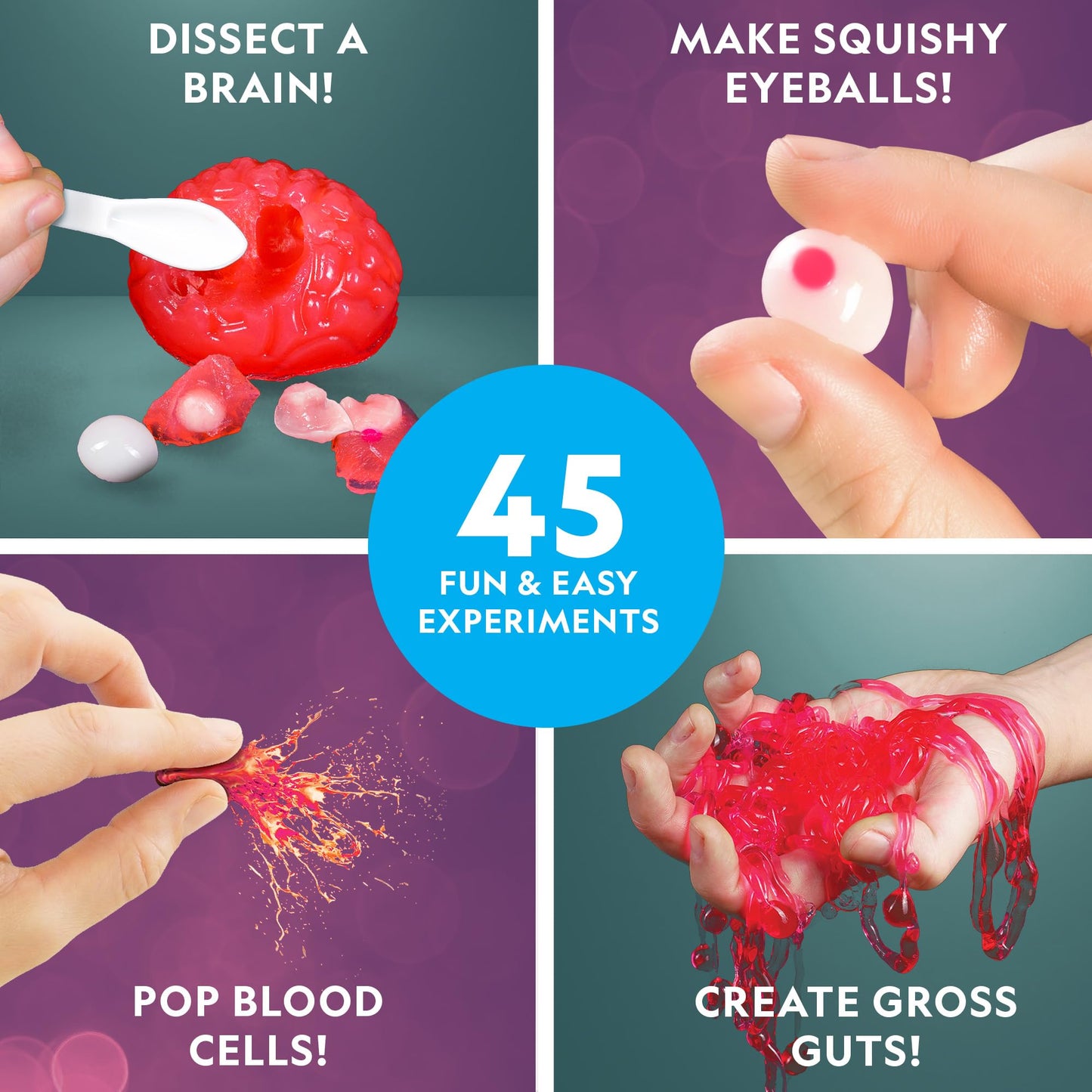 National Geographic Gross Science Kit – 45 Experiments, Brain Dissection, Slime & Creepy STEM Projects for Kids 8-12, Amazon Exclusive