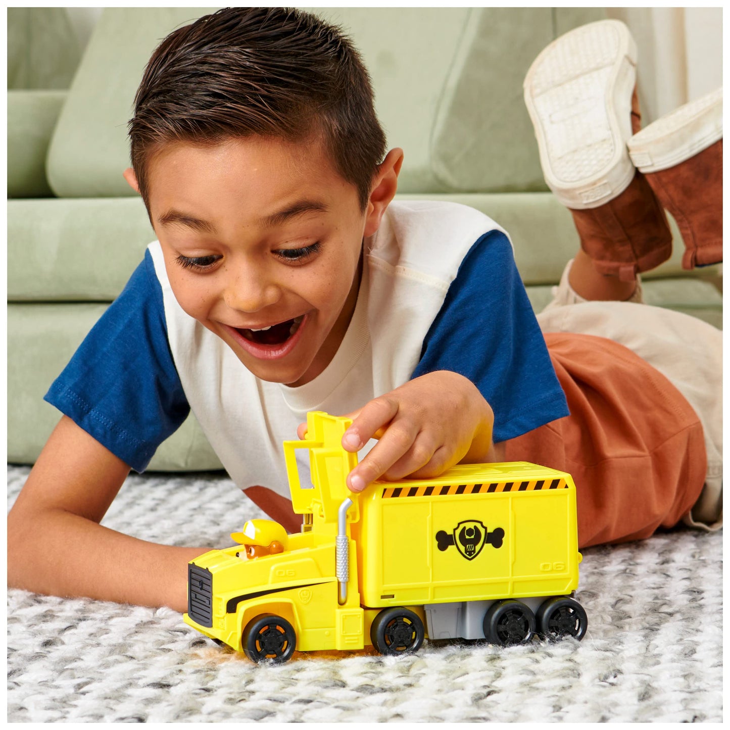 Paw Patrol, Big Truck Pup’s Rubble Transforming Toy Trucks with Collectible Action Figure, Kids Toys for Ages 3 and up