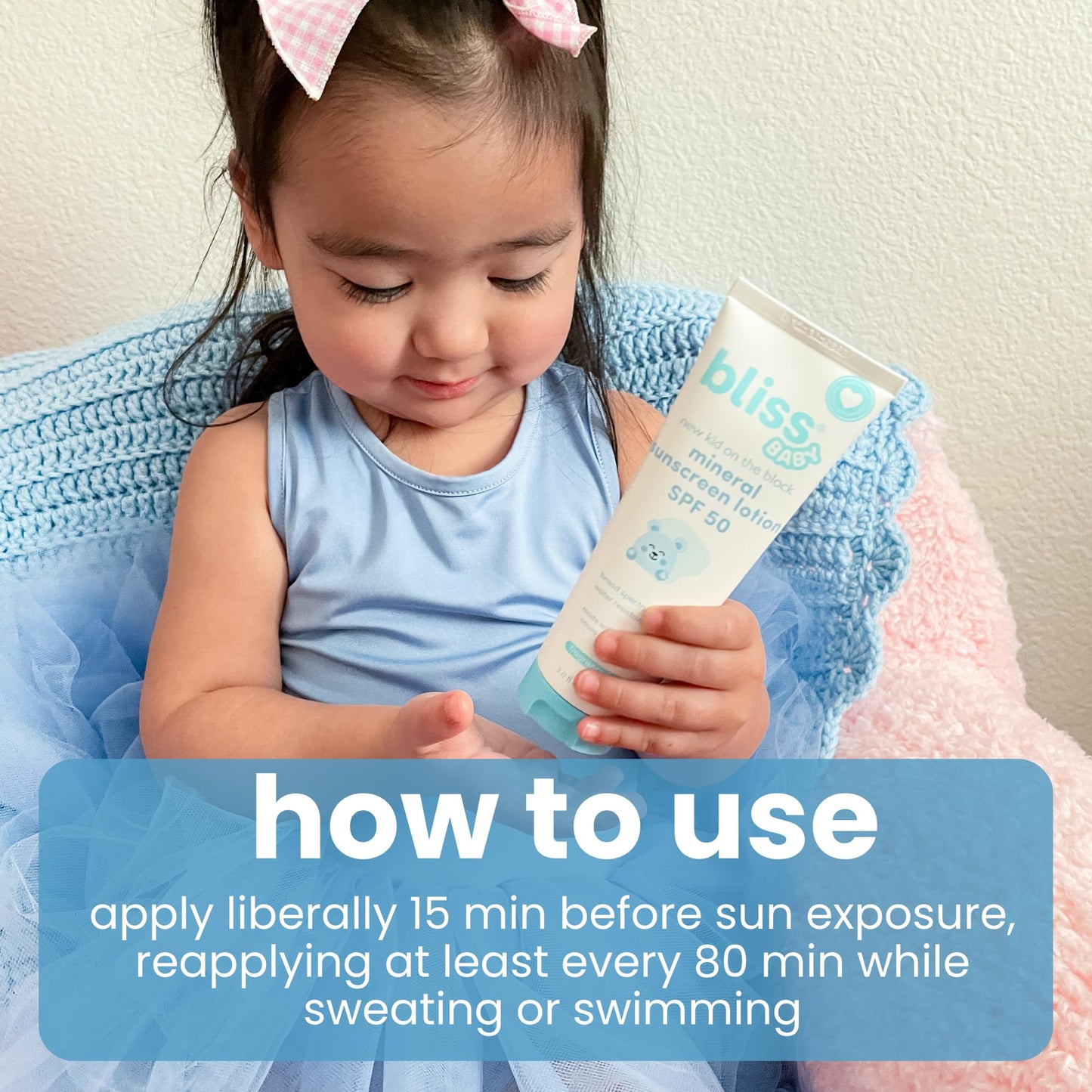 Bliss Baby Sunscreen SPF 50 – Mineral Lotion with Zinc Oxide, Hypoallergenic, Vegan, Non-Toxic, Water-Resistant for Sensitive Skin