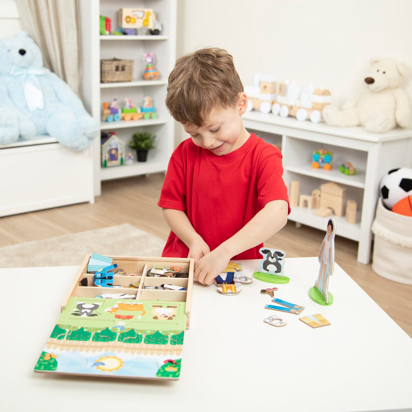 Melissa & Doug Occupations Magnetic Dress-Up Wooden Dolls Pretend Play Set (82 pcs) Pretend Play & Preschool Toys for Kids Ages 3+