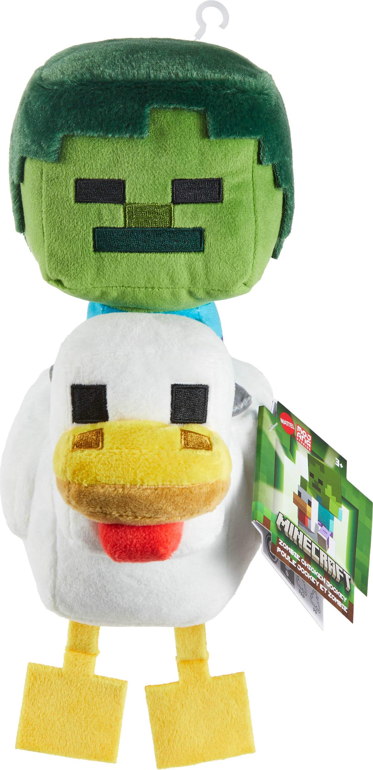 Mattel Minecraft Plush Zombie Chicken Jockey Toy, Collectible Stuffed Animal, 8-inch Soft Doll Inspired by Video Game Character