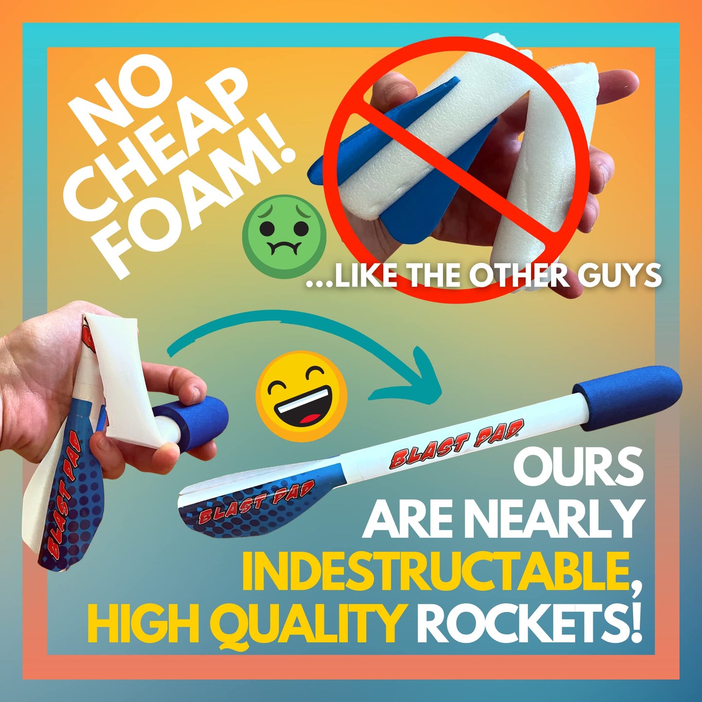 Marky Sparky Blast Pad Rocket Launcher – USA Design, Super Durable Stomp Pad & Rockets, Highest Flying Outdoor Toy for Kids Ages 6+