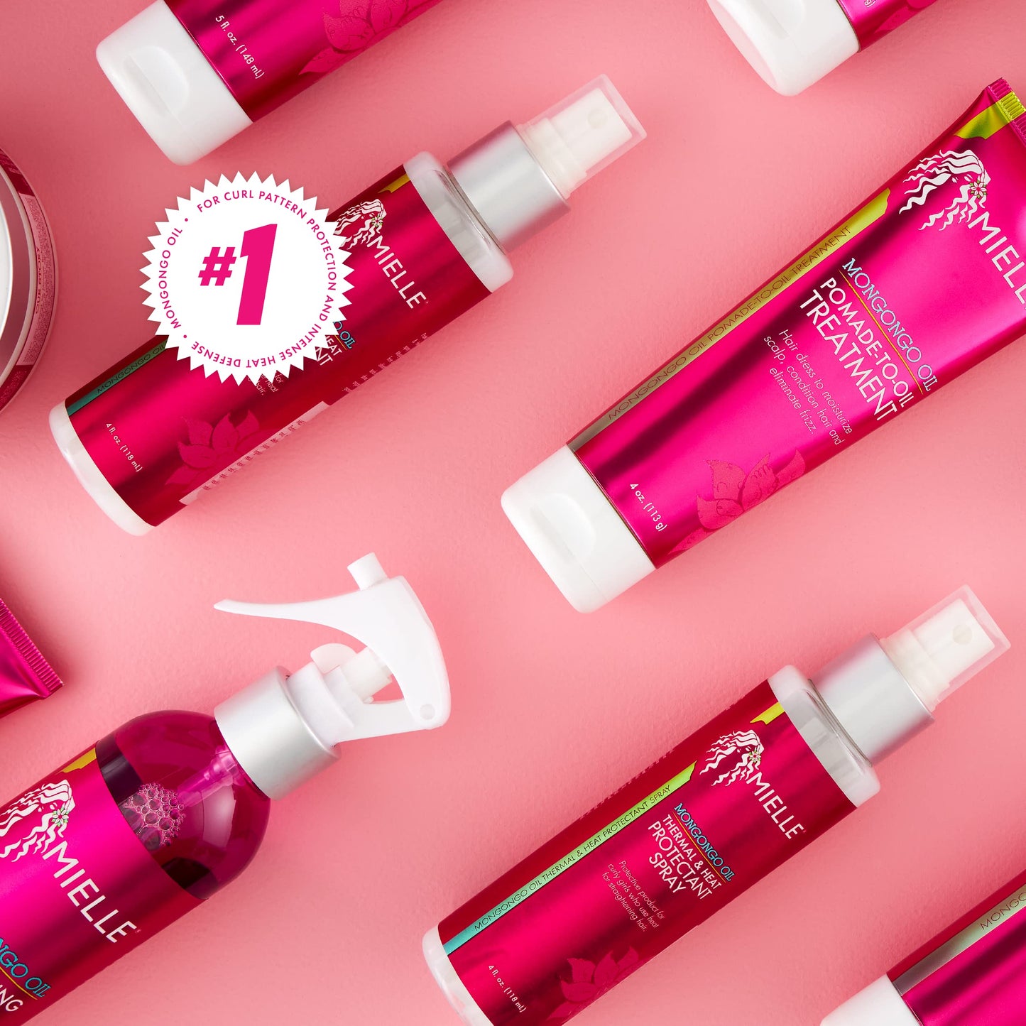 Mielle Mongongo Oil Thermal & Heat Protectant Spray – Intense Heat Defense for All Hair Types, Protects from Damage & Preserves Curl Pattern, 4 Fl Oz