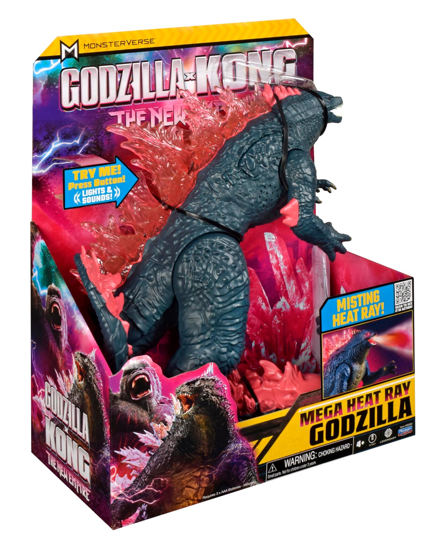 Godzilla x Kong: 13" Mega Deluxe Heat Ray Misting Breath Godzilla Figure by Playmates Toys