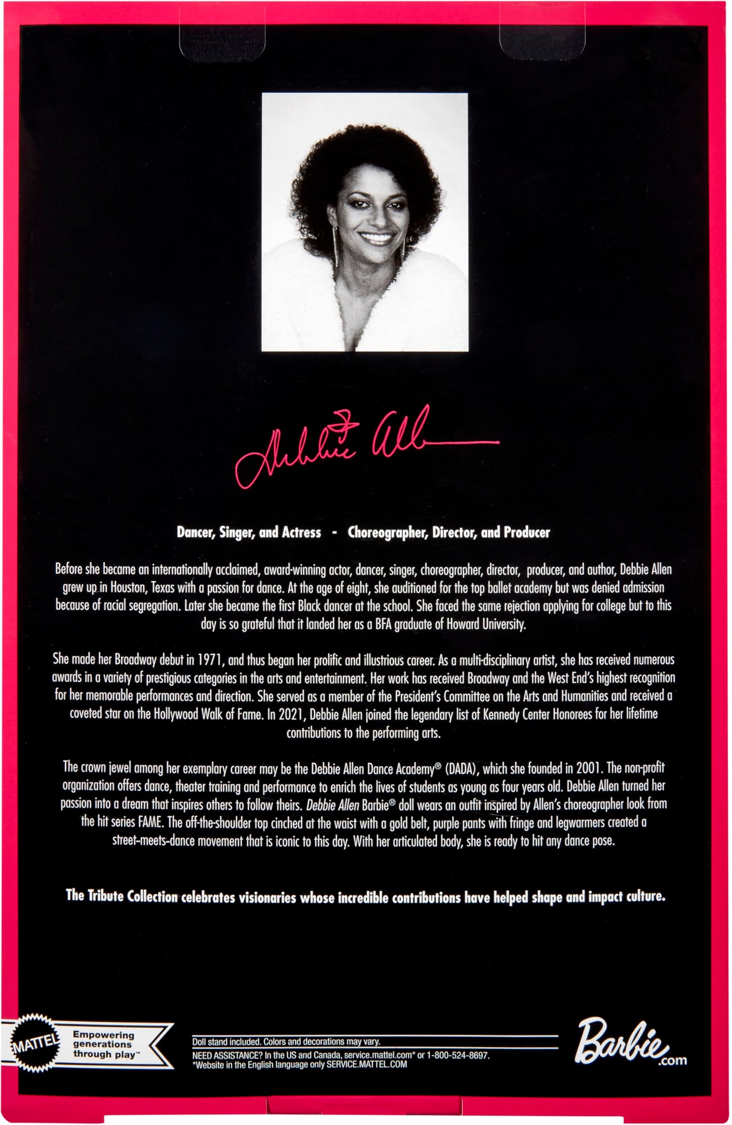 Barbie Signature Doll, Debbie Allen Tribute Collection Posable Doll with Off-Shoulder Top, Gold Belt, and Purple Fringe Pants with Leg Warmers