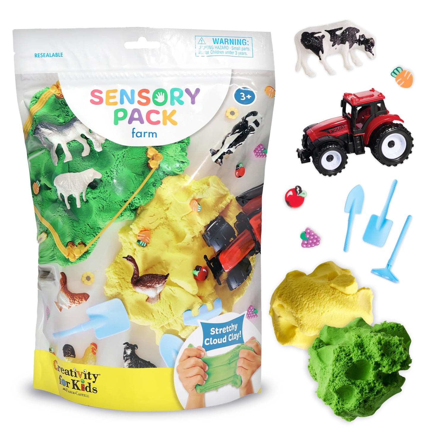 Creativity for Kids Sensory Pack: Farm, Sensory Toys for Toddlers, Pretend Play Farm Animals for Kids, Toddler Travel Toys and Activities (Ages 3+)