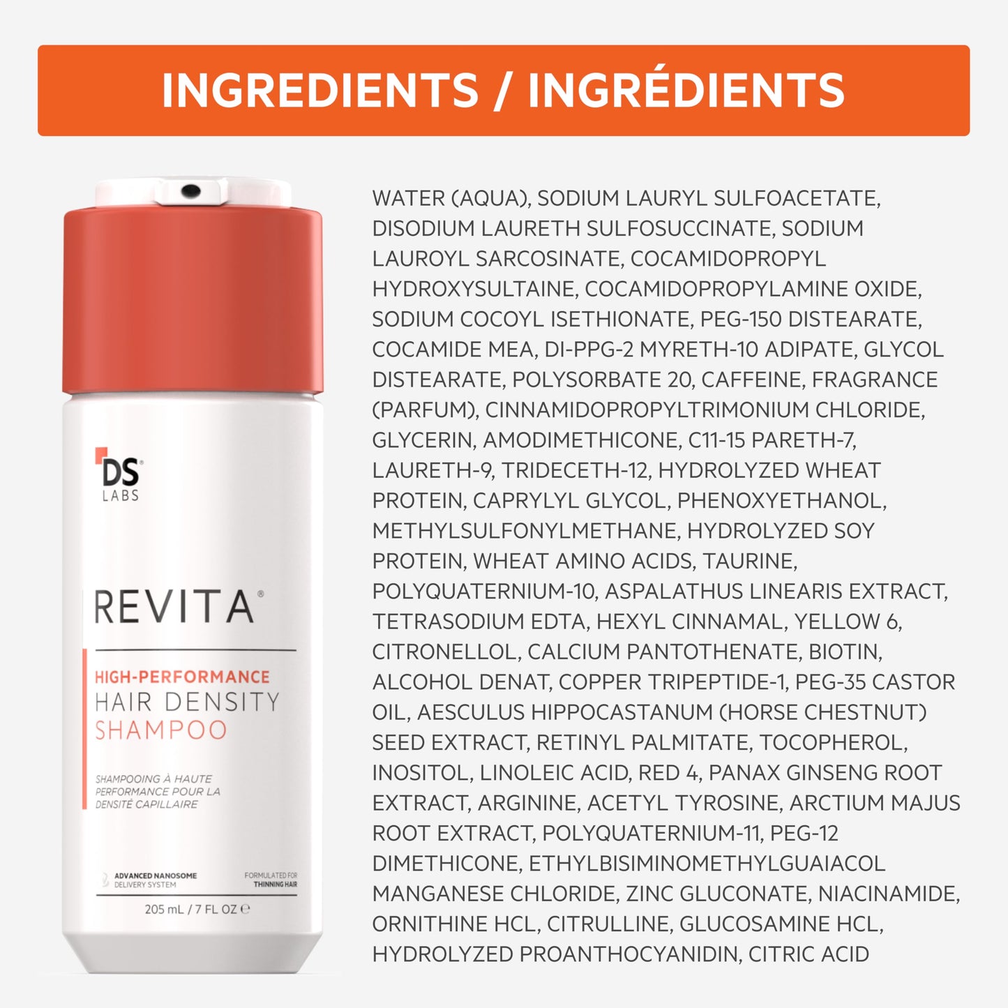 DS Labs Revita Shampoo 205mL – Thickening & Volumizing Cleanse for Fuller-Looking Hair, Lightweight Hydration, Sulfate-Free, Color Safe, Unisex