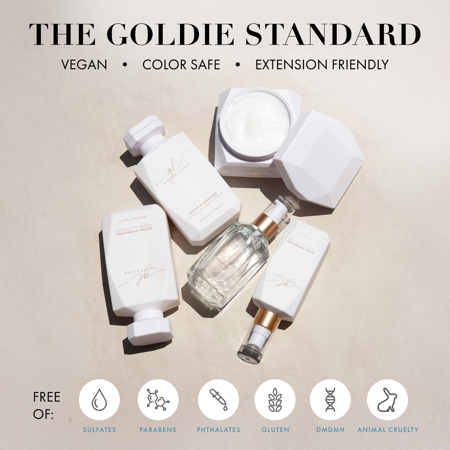 Goldie Locks Signature Hair Serum 1.7 fl oz | Anti-Frizz, Humidity Control & Shine Enhancer | Safe for Color-Treated Hair & Extensions