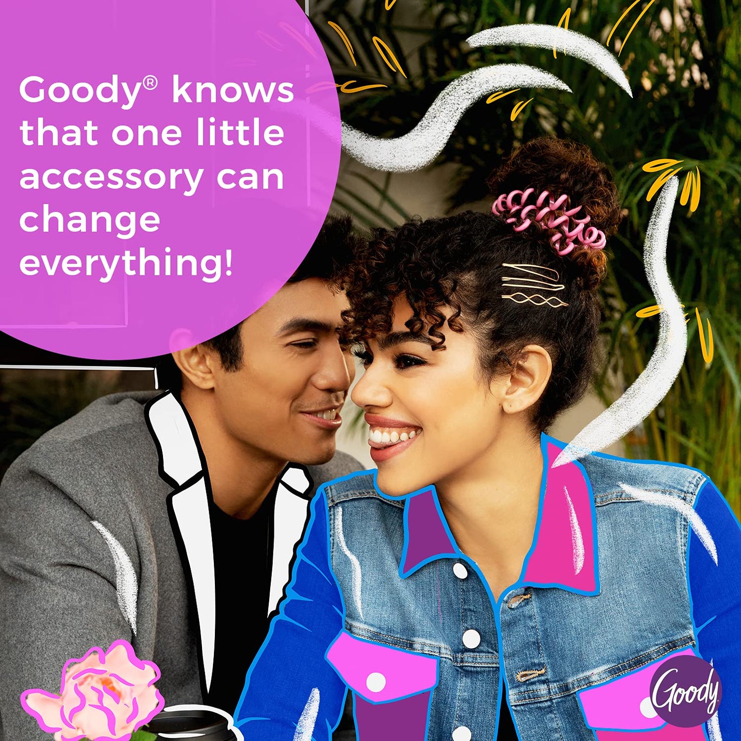 Goody x Total Texture Smoothing Brush | Vegan Boar Bristles for Natural & Textured Hair | Smooths Cuticles, Adds Shine & Features Non-Slip Grip