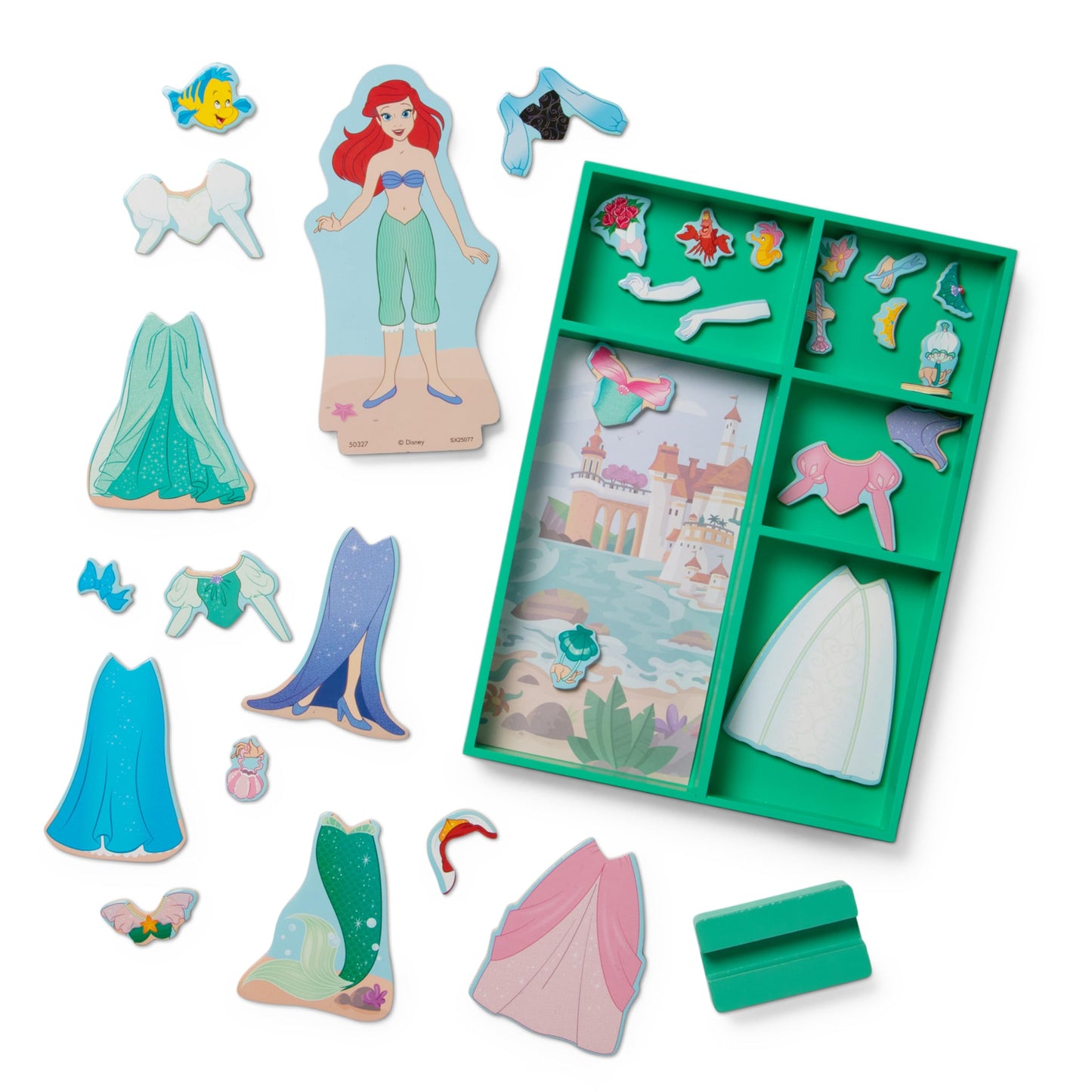 Melissa & Doug Disney Princess Ariel Magnetic Dress-Up Wooden Doll Pretend Play Set (30+ Pieces)