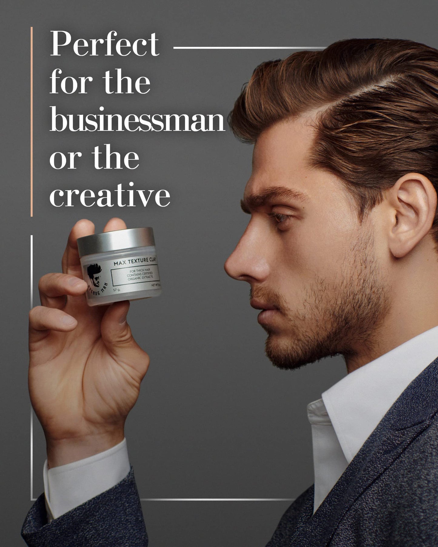 Avenue Man Texture Clay for Men – Water-Based Matte Hair Clay Pomade with Herbal Extracts, Lightweight, Frizz-Resistant, Paraben-Free, 2oz