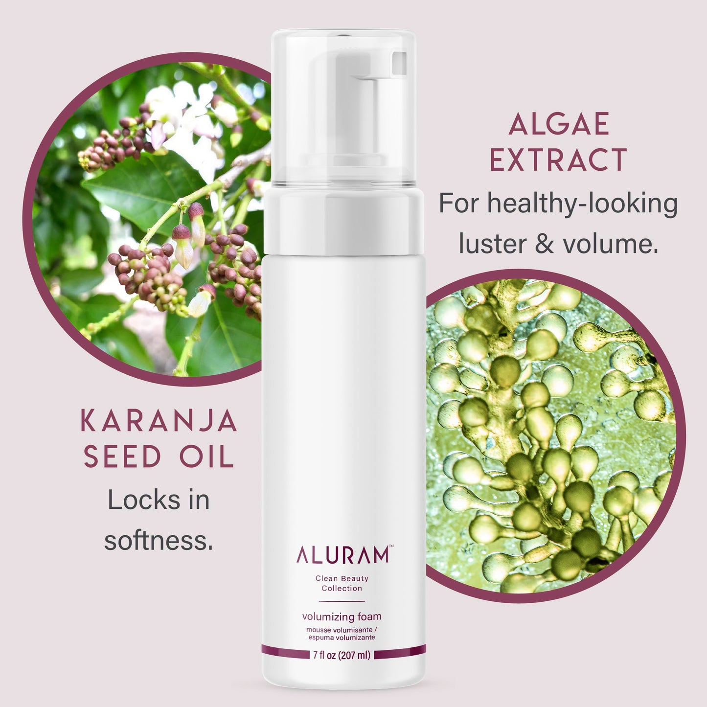 ALURAM Coconut Water Volumizing Foam, Lightweight Volume & Flexible Hold, 7 Fl Oz