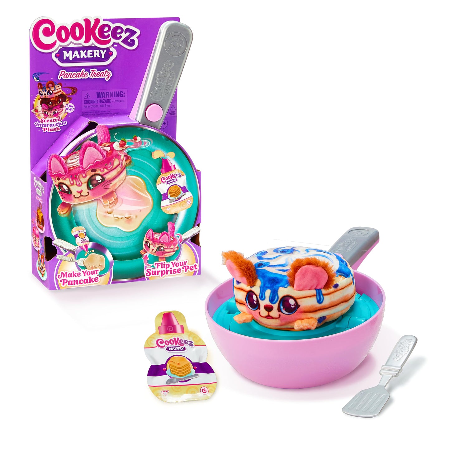 Cookeez Makery Pancake Treatz – Mix, Flip & Reveal a Scented Interactive Plush Friend! Surprise Styles Available