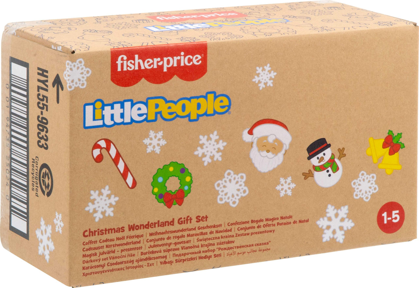 Fisher-Price Little People Toddler Toys Christmas Wonderland Toy Set with Santa Elf & Reindeer Figures for Ages 1+ Years
