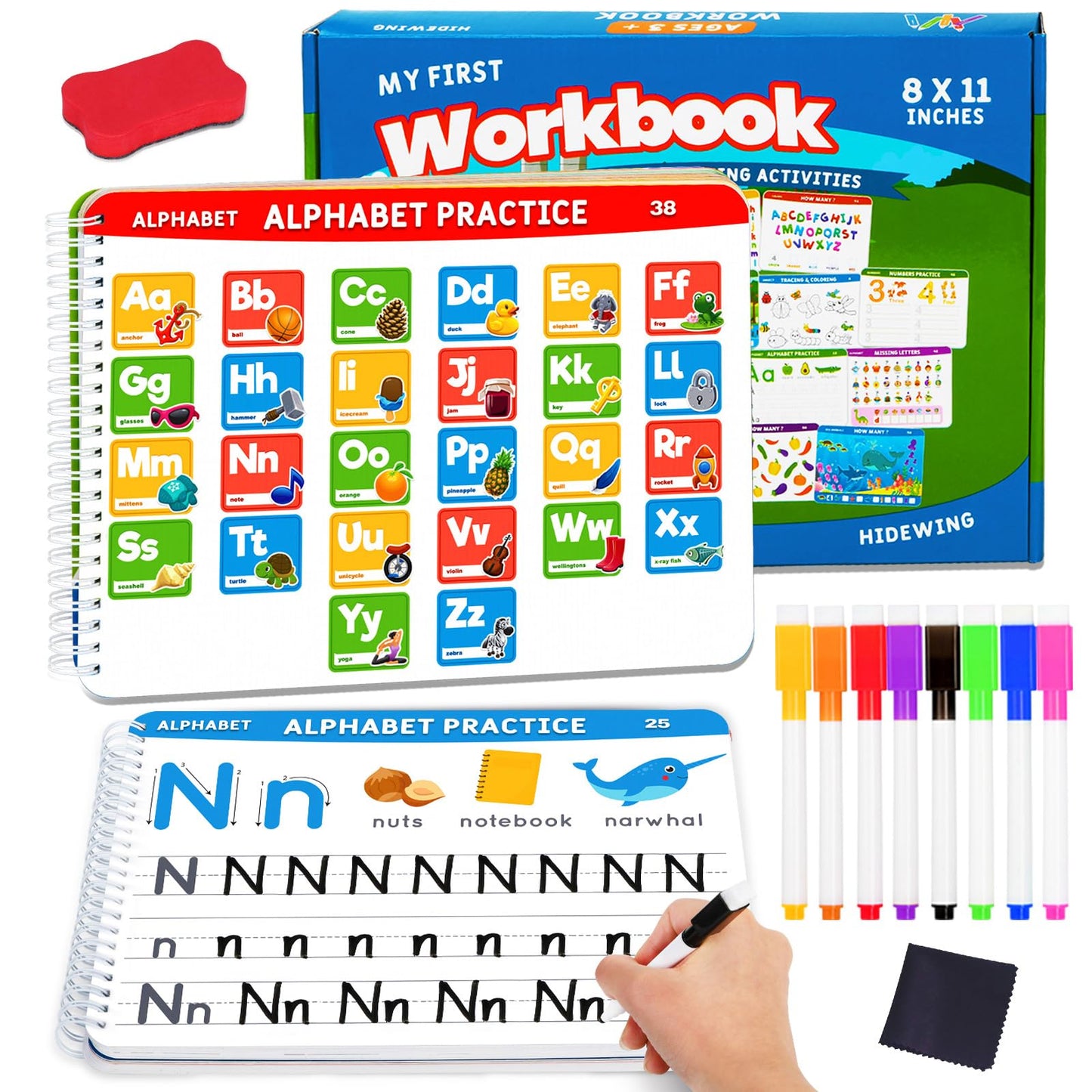 Preschool Learning Workbook for Ages 3-5 | Handwriting Tracing, Alphabet, Montessori Activities, Autism-Friendly Educational Busy Book