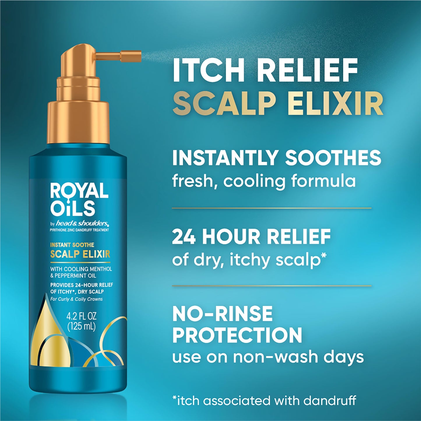 Head & Shoulders Royal Oils Scalp Elixir Treatment 4.2 fl oz | Anti-Dandruff, Dry Scalp Relief & Hydration with Menthol & Peppermint Oil