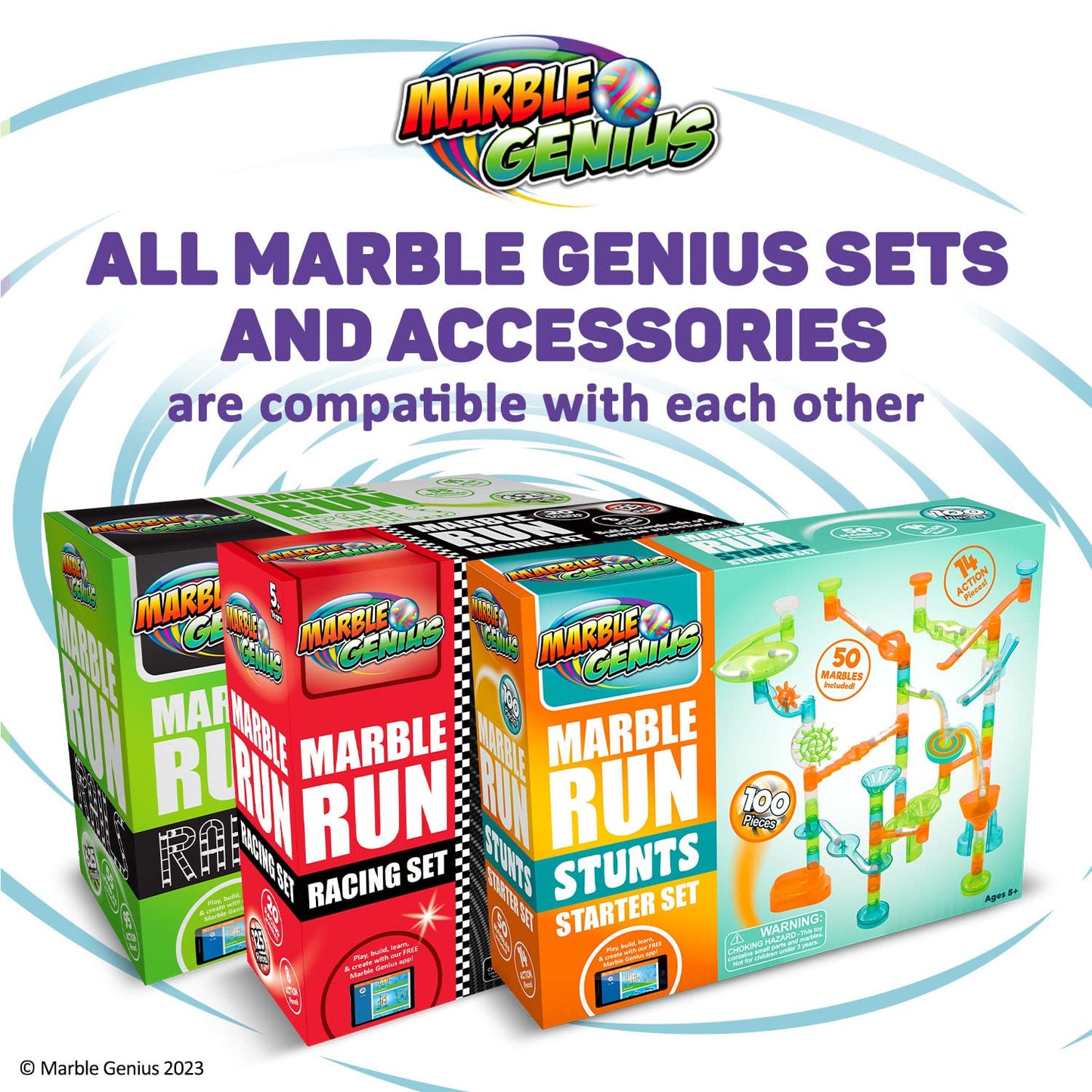 Marble Genius Automatic Chain Lift – Marble Run Add-On Set for Mazes, Tracks & Races – Endless Marble Racing Fun & Creativity