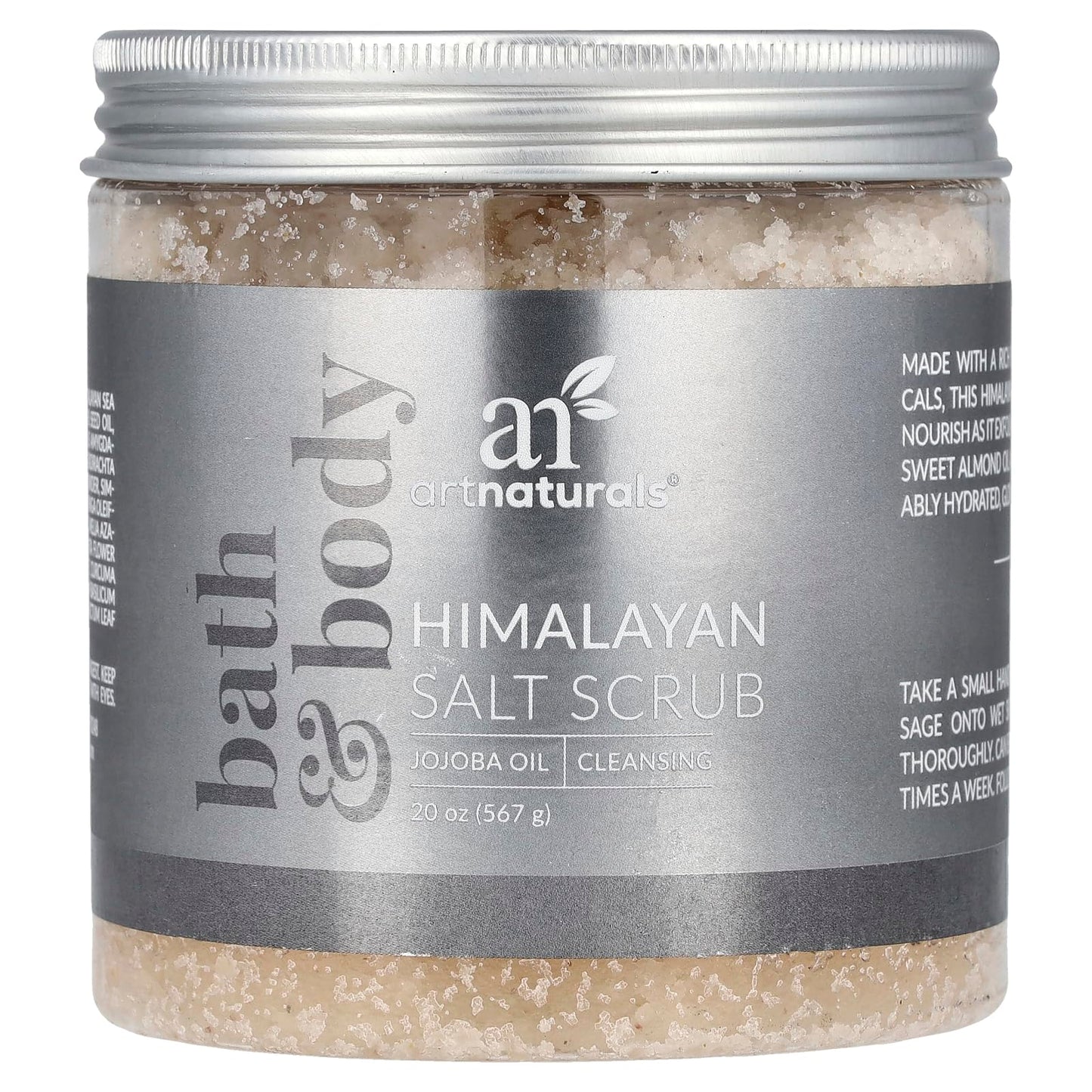 ArtNaturals Himalayan Body & Face Scrub 20oz – Deep Cleansing Exfoliator with Sugar & Shea Butter, Natural Pink, Men & Women