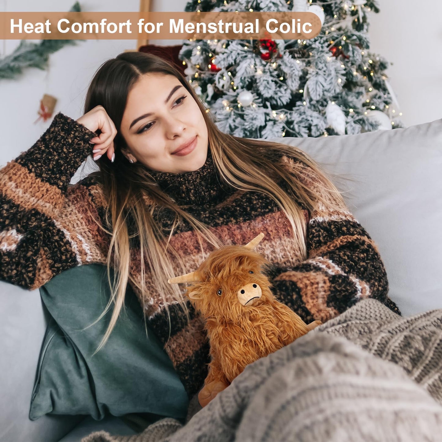 SuzziPals Highland Cow Plushie – Microwavable & Freezable, Lavender Scented Heating Pad for Stress Relief, Relaxation & Gifts